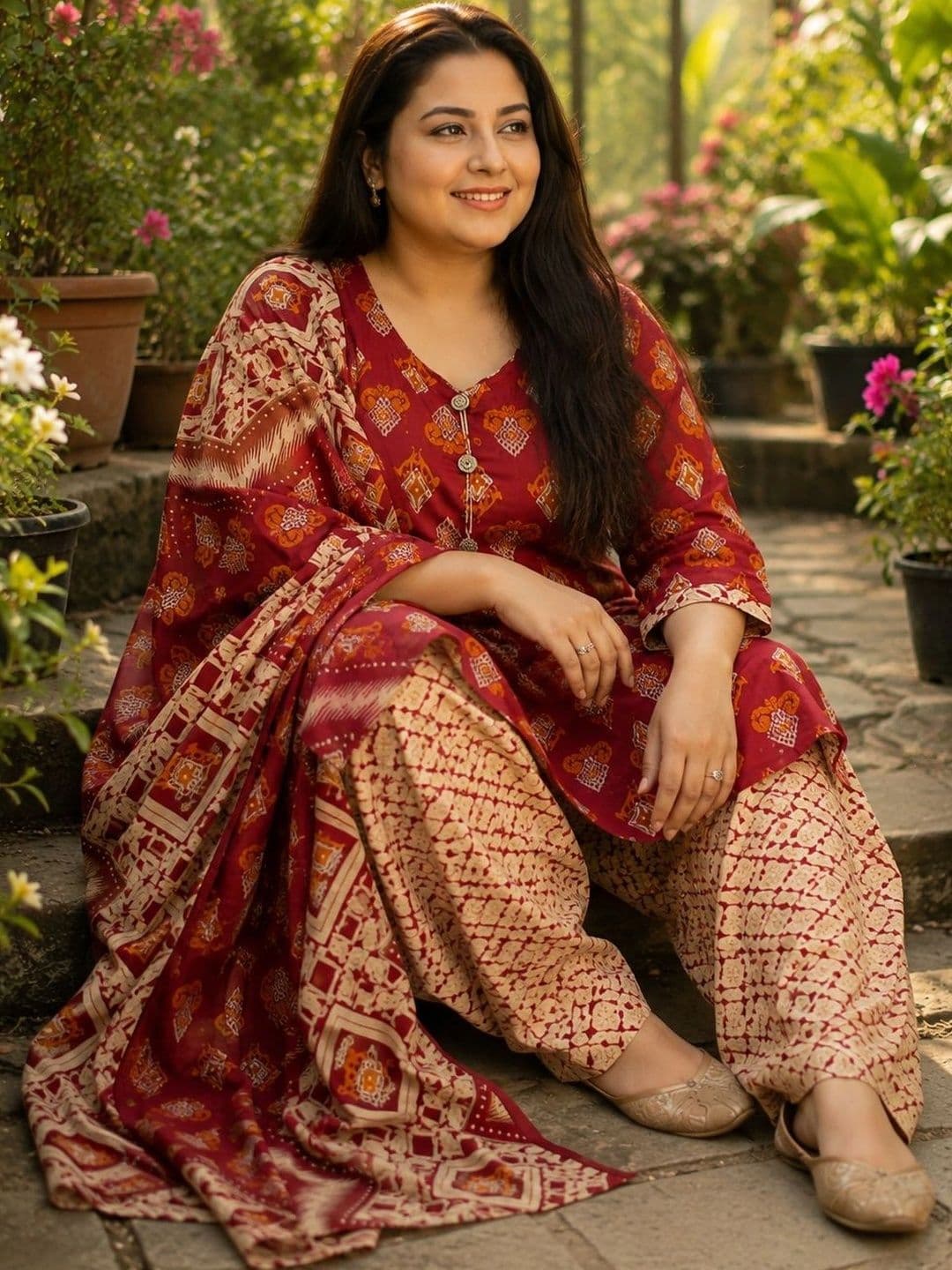 Moda Rapido Women Ethnic Motifs Printed Regular Kurta with Patiala & With Dupatta thumbnail 3