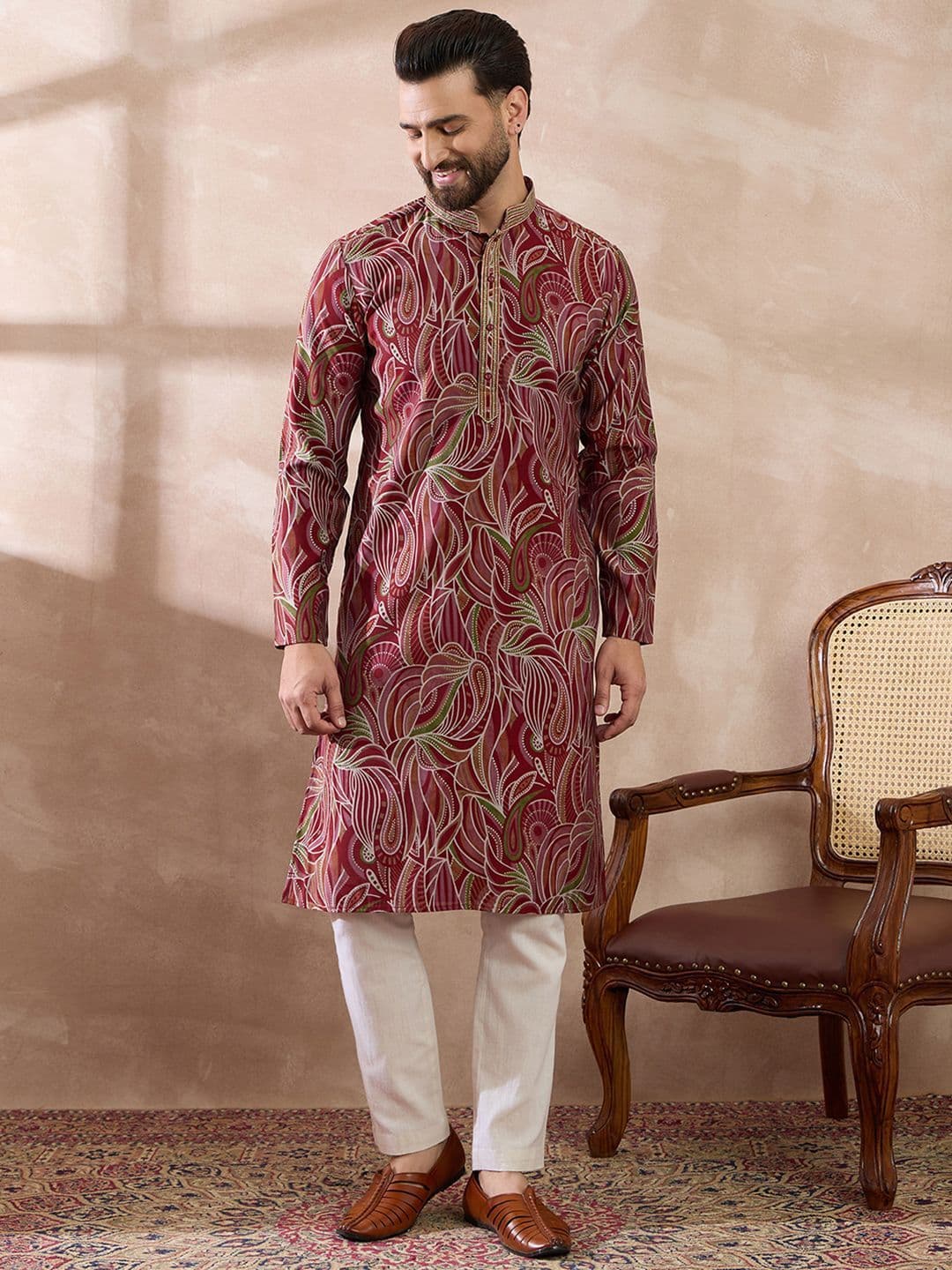 Ethnic Bay Men Printed Summer Sheers Kurta thumbnail 7