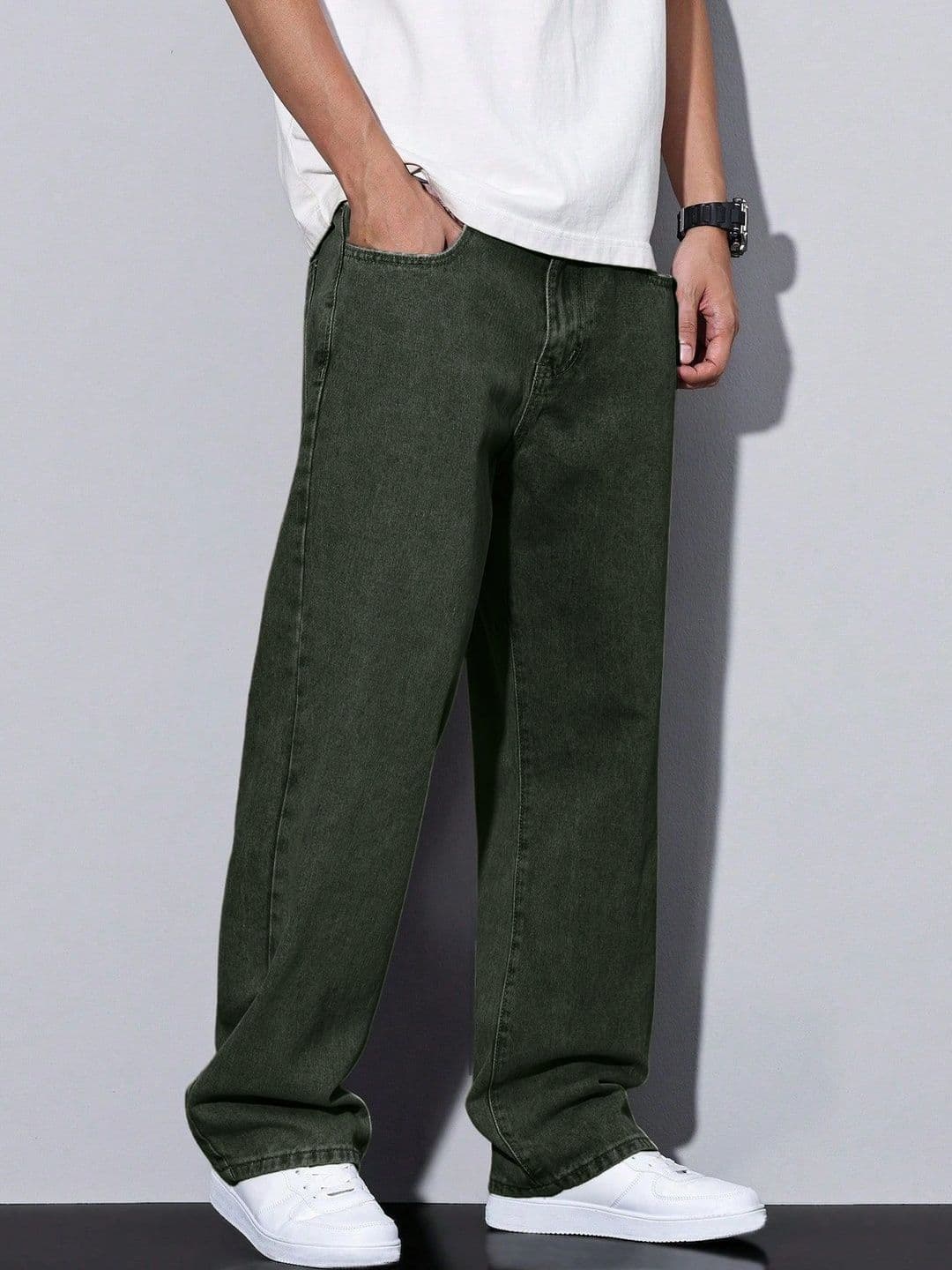 PLUS 91 Men Smart Straight Fit Mid-Rise Jeans thumbnail 2