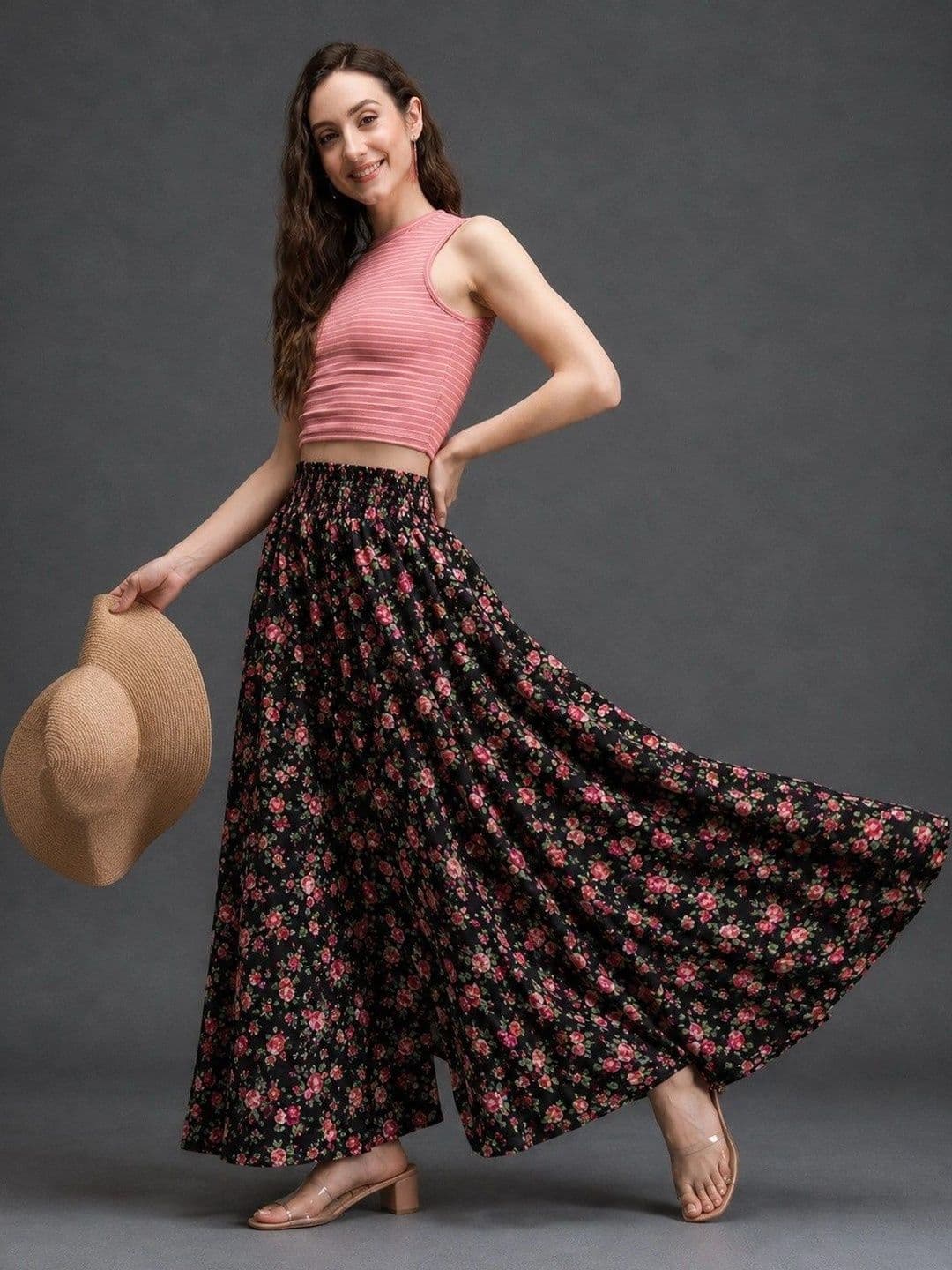 NEXSUS Women Floral Printed Palazzos thumbnail 2
