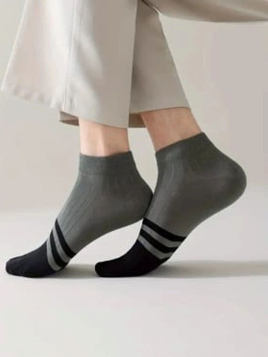 DJN CREATION Unisex Pack of 7 Cotton Blend Striped Ankle Length Socks thumbnail 4