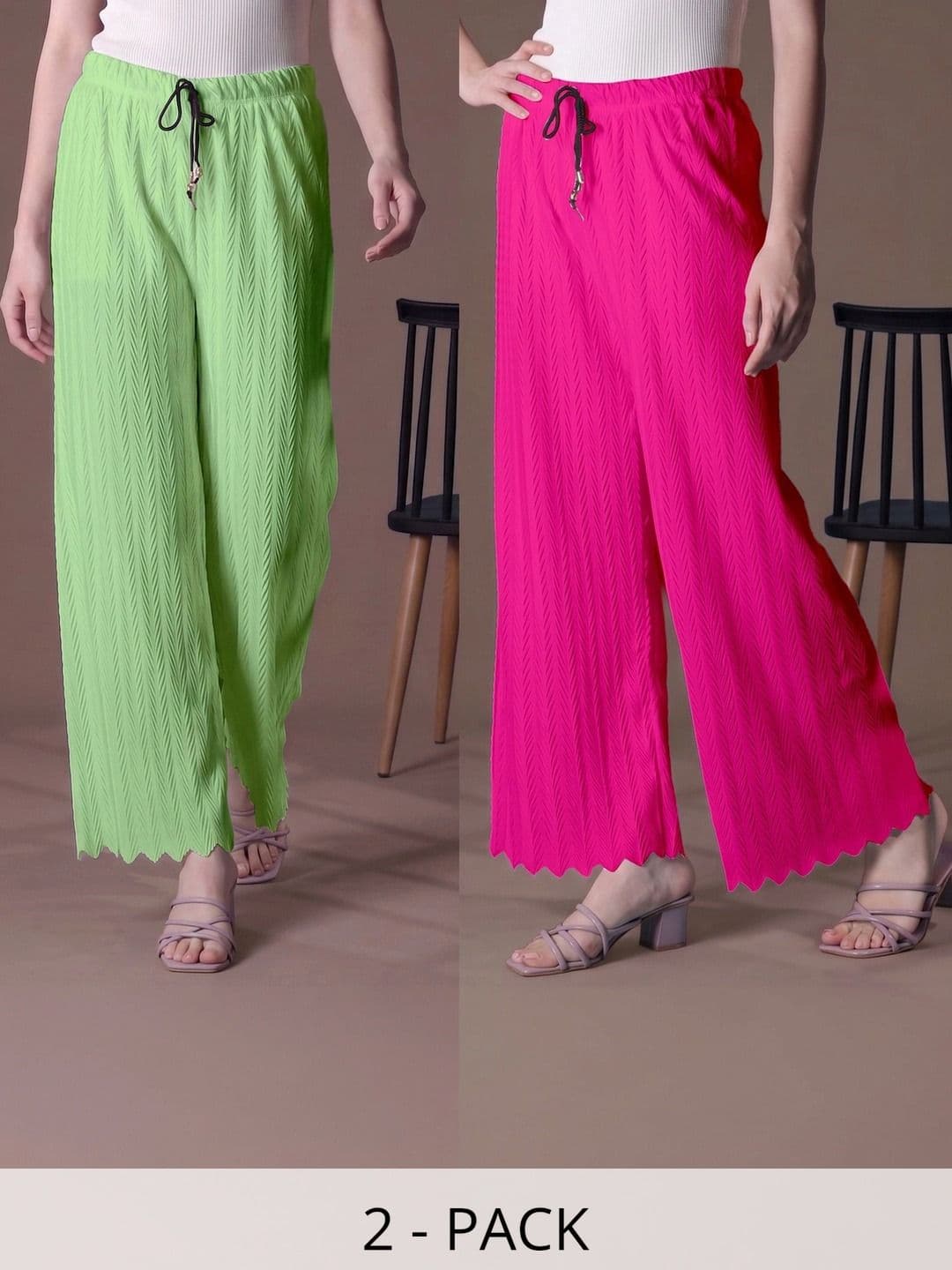 Tijarat Women 2 Knitted Ethnic Palazzos - view 1