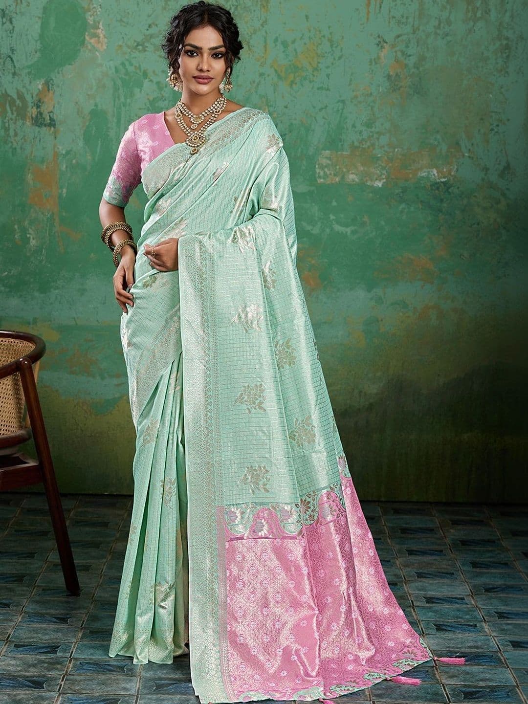 Mitera Woven Design Zari Chanderi Saree - view 1
