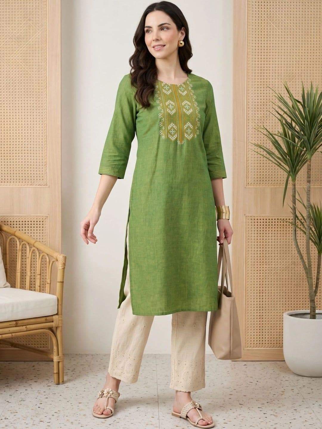 Anouk Women Ethnic Motifs Embroidered Thread Work Kurta thumbnail 5