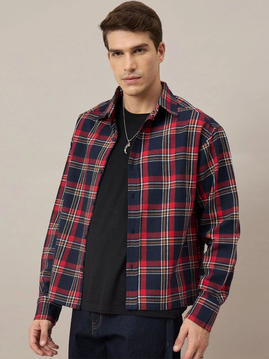 CHIMPAAANZEE Men Boxy Checked Casual Shirt thumbnail 4