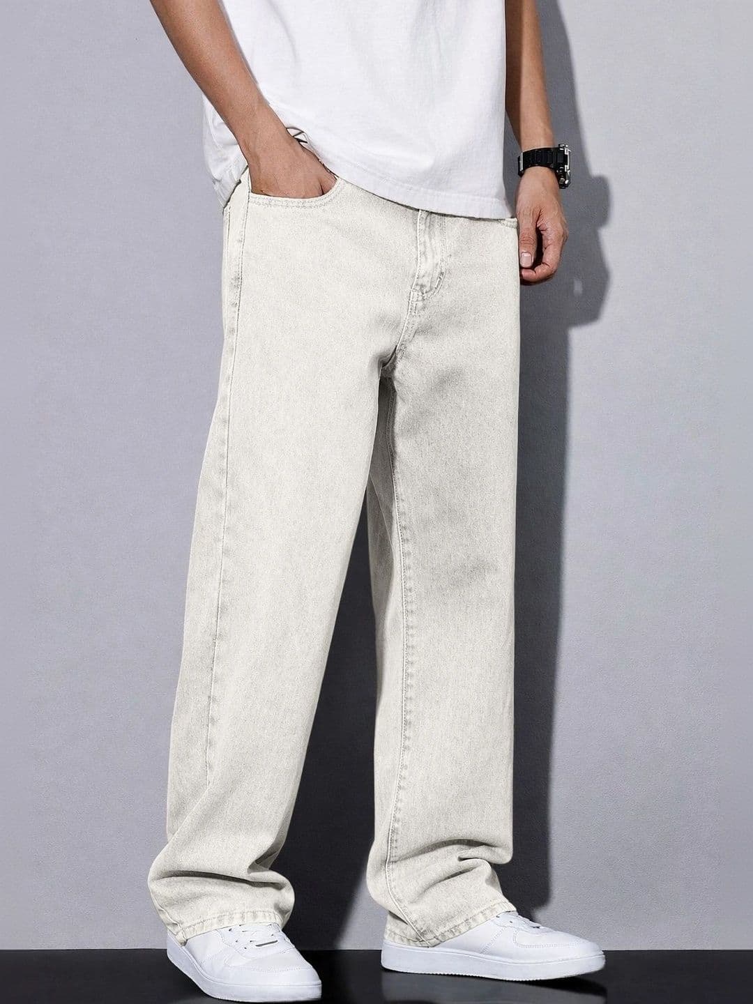 PLUS 91 Men Smart Straight Fit Mid-Rise Jeans - view 1