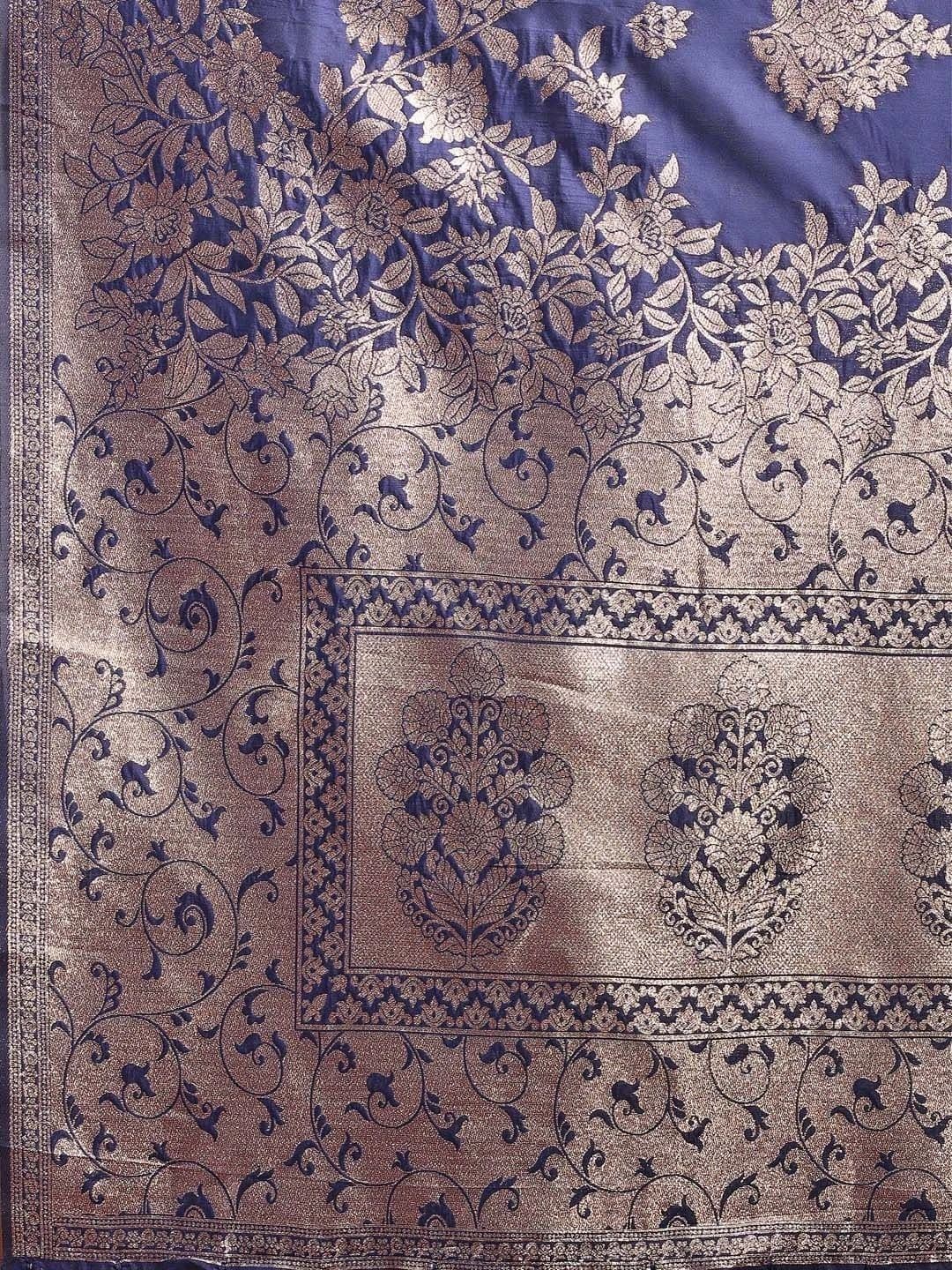 Mitera Woven Design Zari Silk Blend Banarasi Saree thumbnail 4