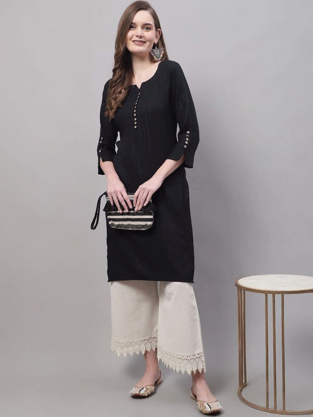 KALINI Women Embellished Ethnic Palazzos thumbnail 2