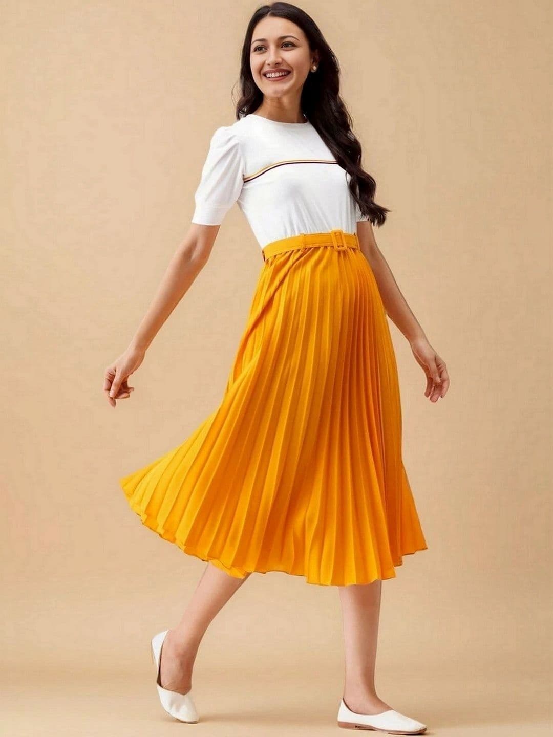 DressBerry Colourblocked Crepe A-Line Midi Dress thumbnail 4