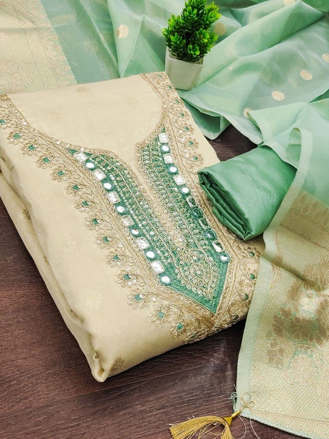 TAVAS Embroidered Unstitched Dress Material thumbnail 2