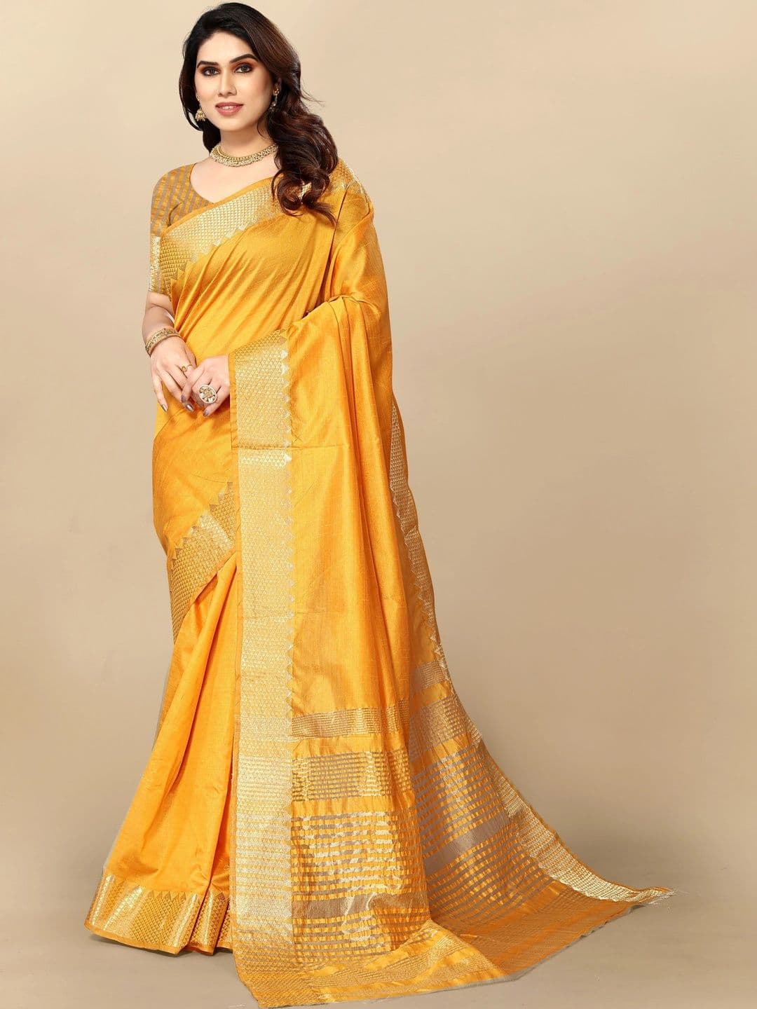 Sangria Women Woven Design Zari Designer Kota Saree thumbnail 6