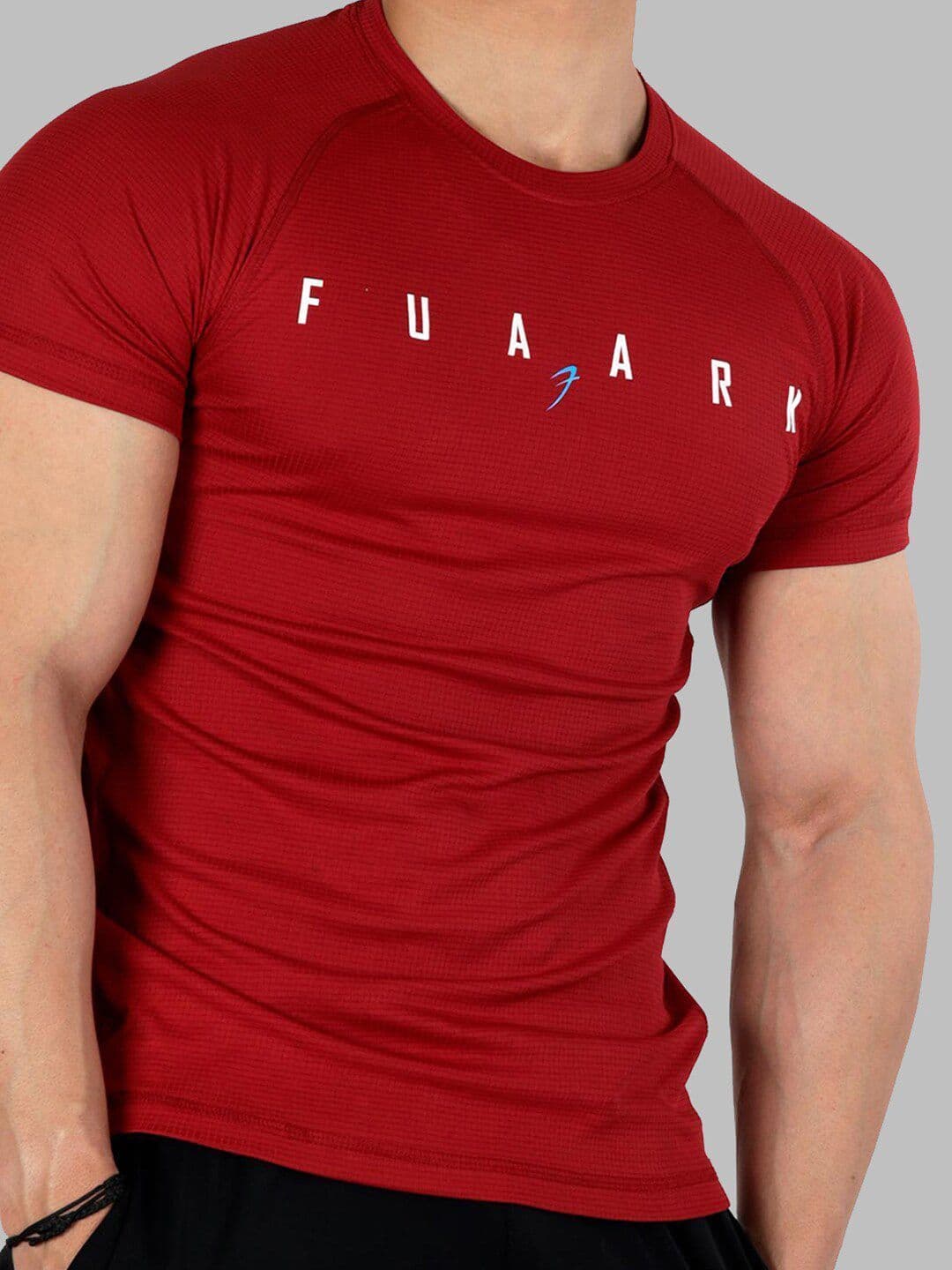 FUAARK Slim Fit Typography Printed Raglan Sleeves Anti Odour Gym T-shirt thumbnail 5