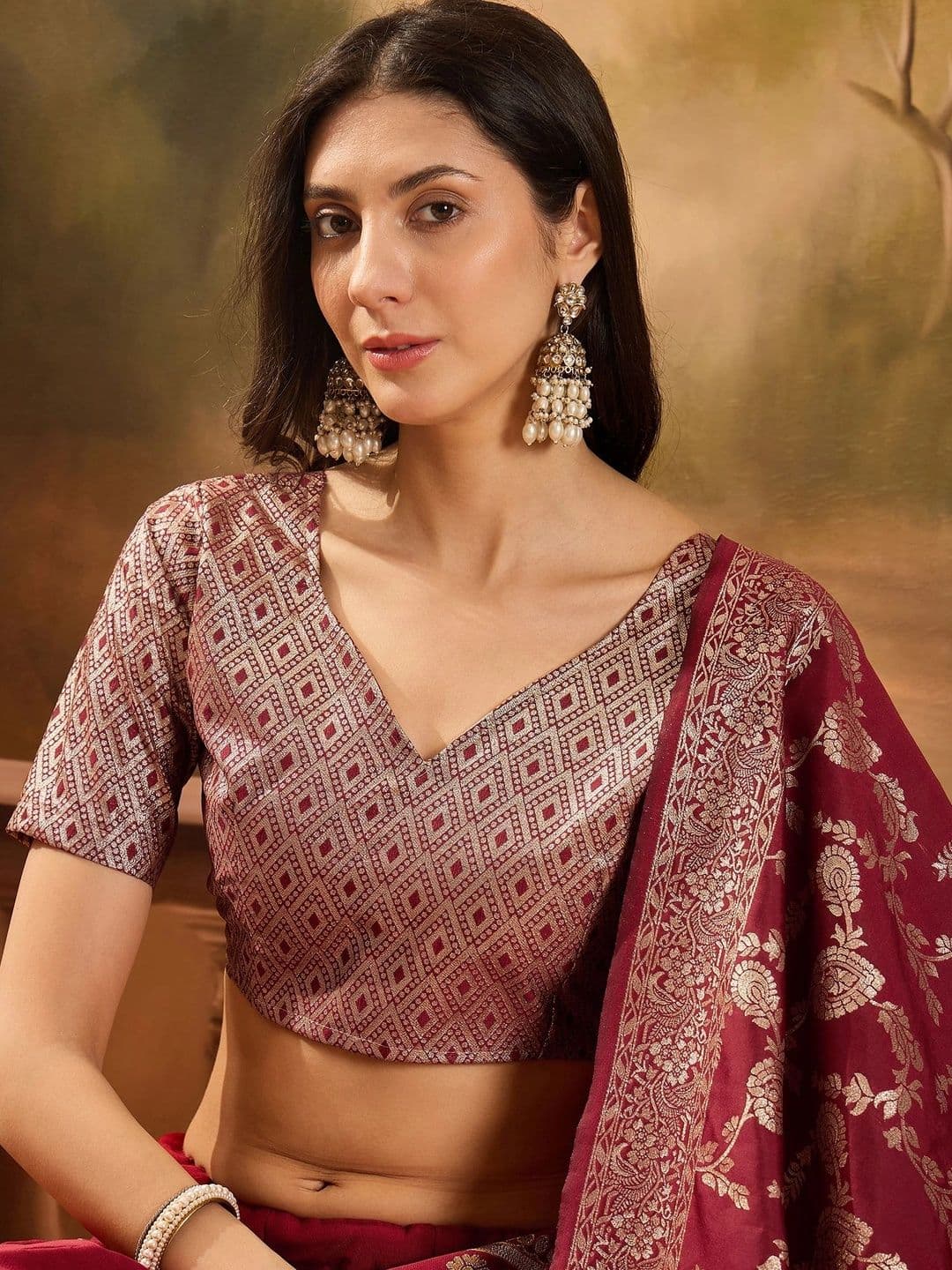 Anouk Rustic Semi-Stitched Lehenga & Unstitched Blouse With Dupatta thumbnail 2