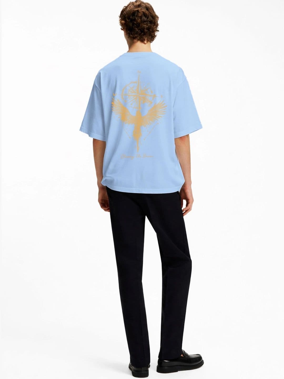 Moda rapido X TOGS & TERRE Men Typography Printed Drop-Shoulder Sleeves Organic Cotton Blend T-shirt thumbnail 3