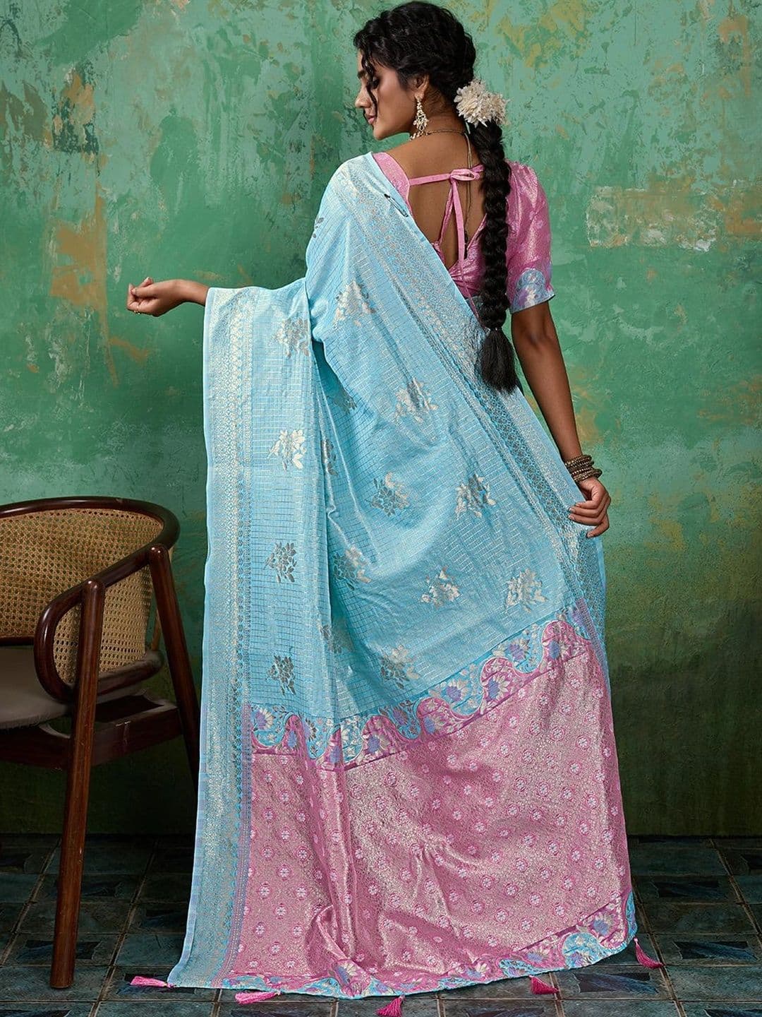 Mitera Woven Design Zari Chanderi Saree thumbnail 6