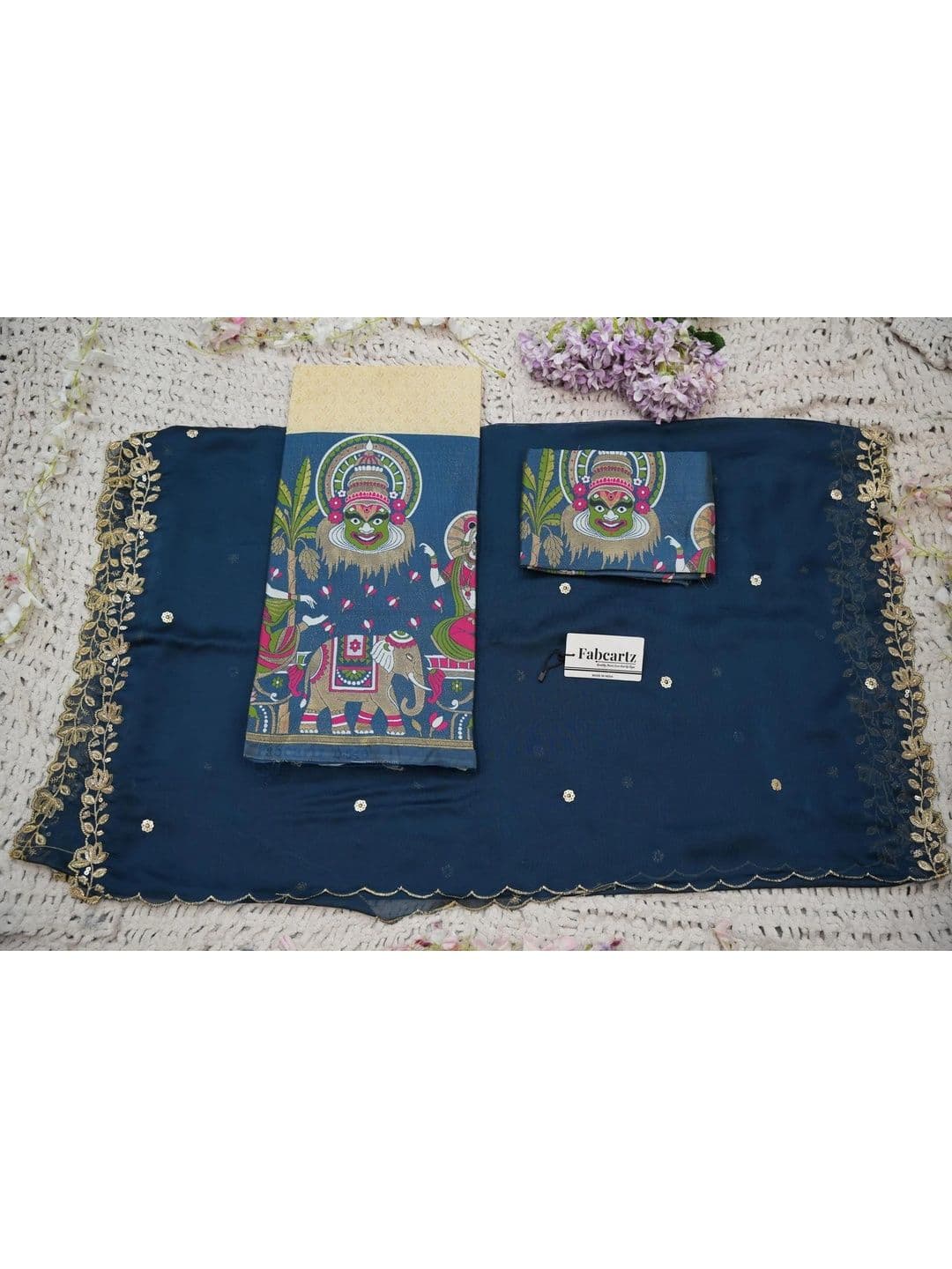 Fabcartz Sequinned Unstitched Lehenga & Blouse With Dupatta thumbnail 6