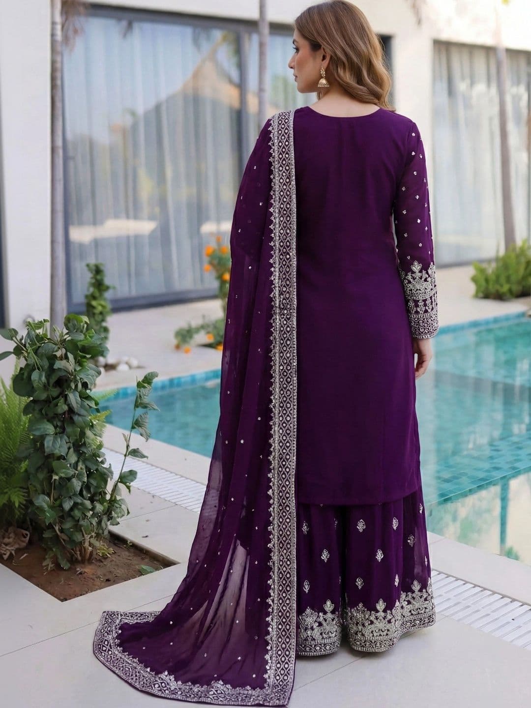 Anouk Women Ethnic Motifs Embroidered Regular Kurta with Sharara & With Dupatta thumbnail 4