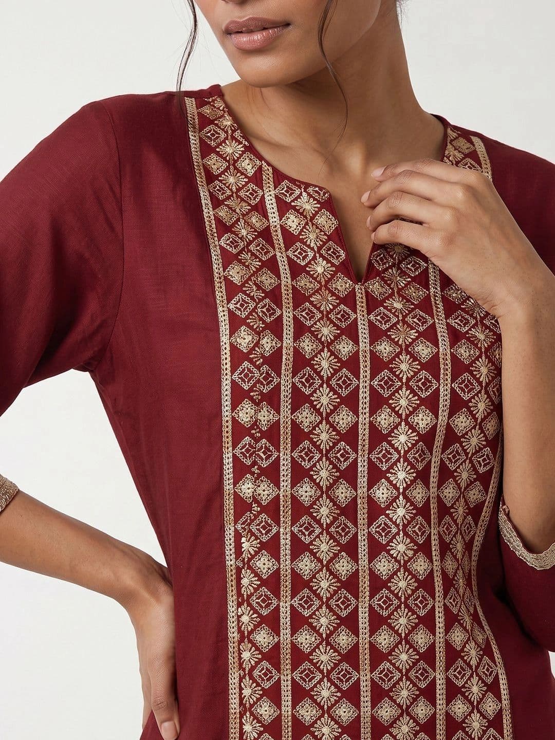 max Women Ethnic Motifs Embroidered Kurta thumbnail 3