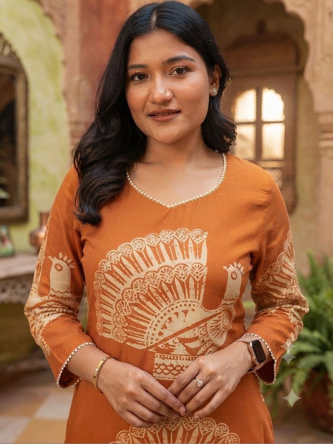 Parth Fab Women Ethnic Motifs Printed Regular Pure Cotton Kurta with Palazzos thumbnail 5