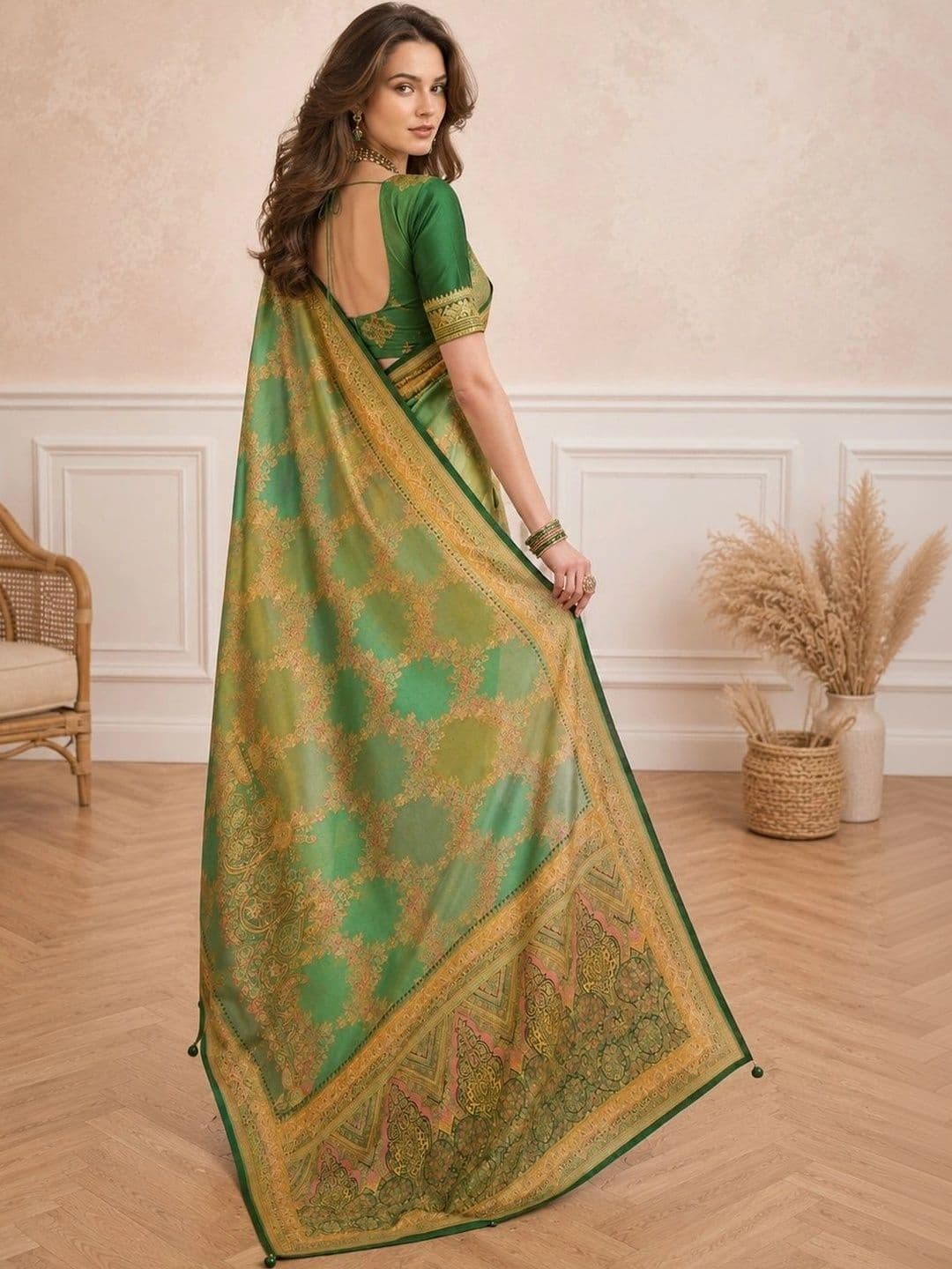 all about you Paisley Zari Silk Cotton Fusion Saree thumbnail 4