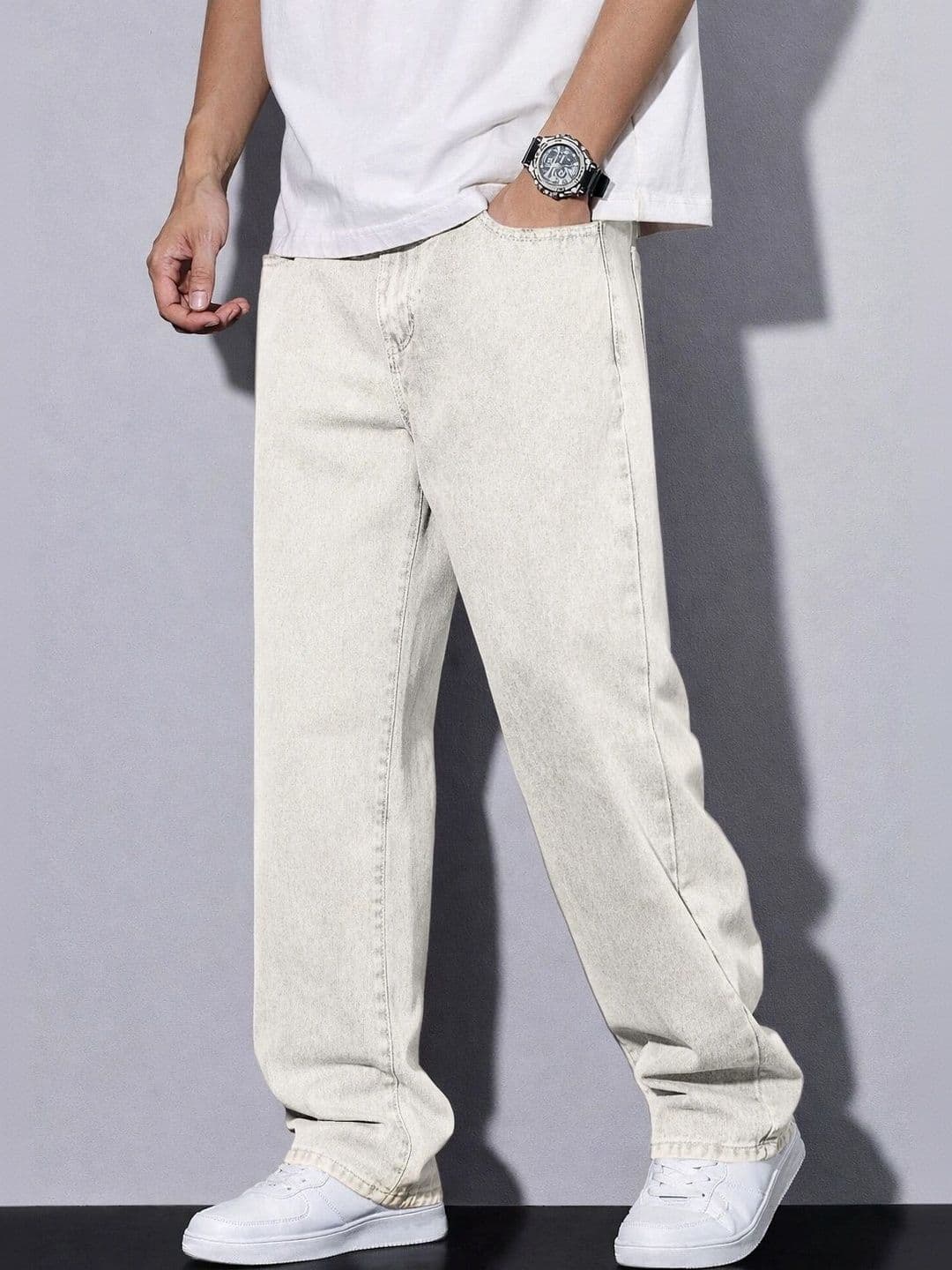 PLUS 91 Men Smart Straight Fit Mid-Rise Jeans thumbnail 5