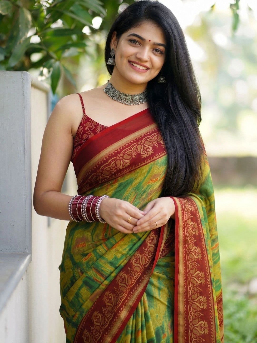 BOLOKA Poly Georgette Designer Saree thumbnail 2