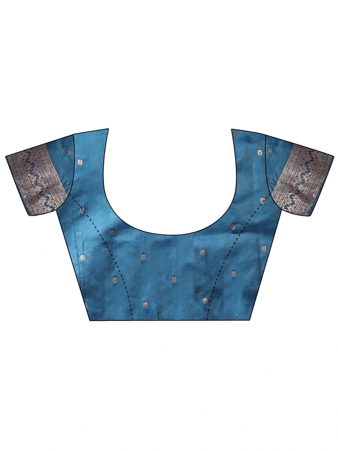 Mitera Woven Design Zari Silk Blend Banarasi Saree thumbnail 4