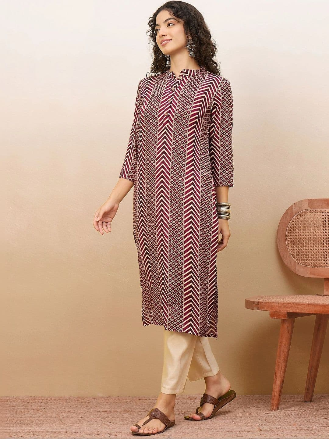 Anouk Women Geometric Printed Kurta thumbnail 4
