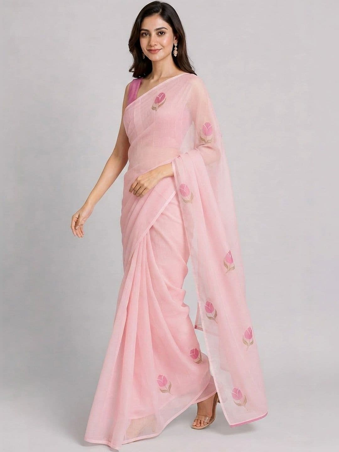 Saatika Embroidered Saree thumbnail 2