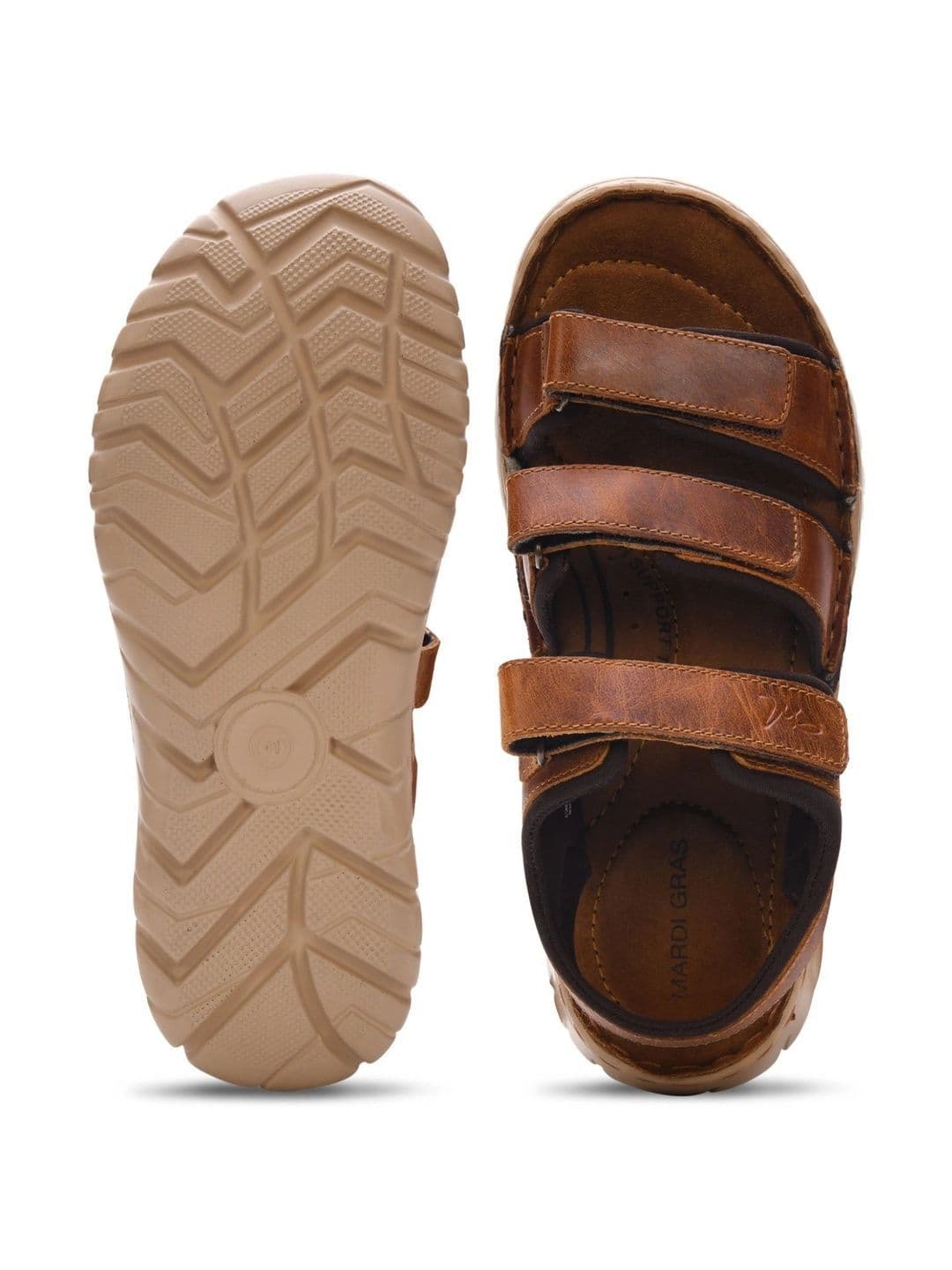 Mardi Gras Men Leather Comfort Sandals thumbnail 2