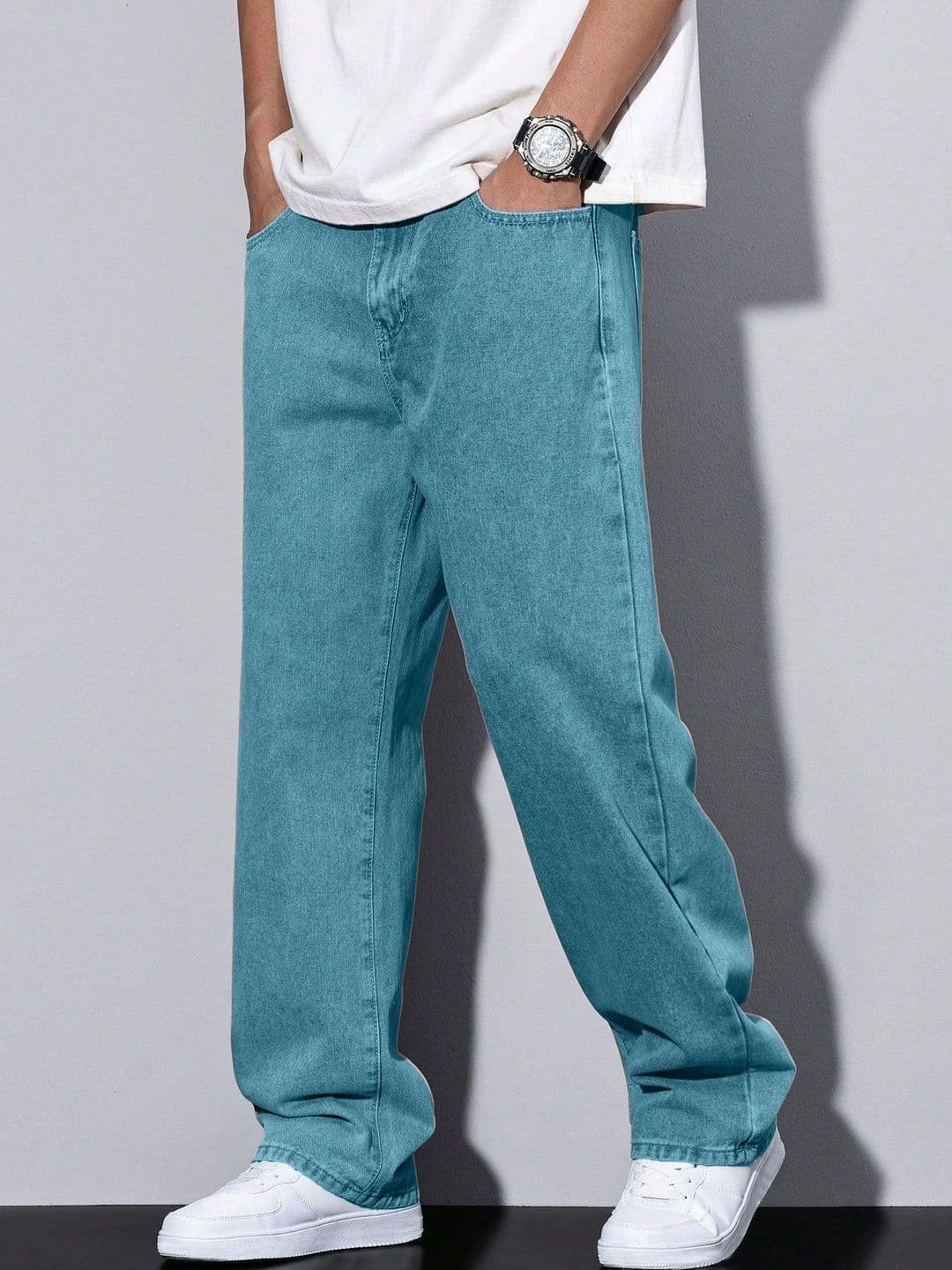 PLUS 91 Men Smart Straight Fit Mid-Rise Jeans - view 1