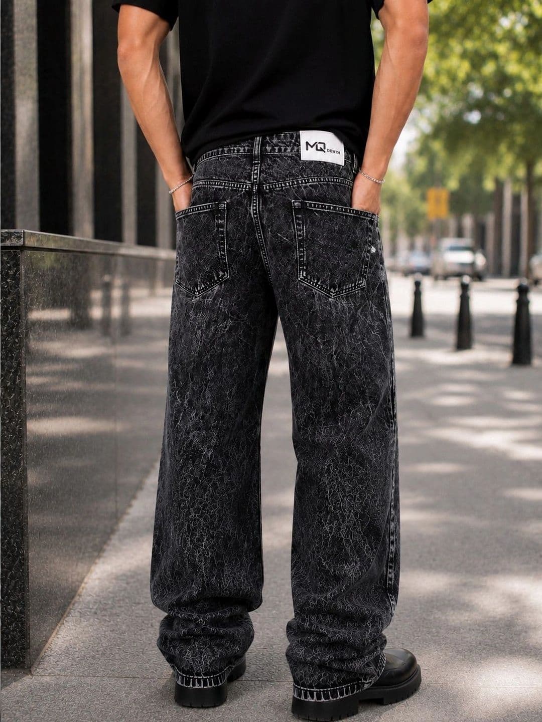MQ Denim Men Straight Fit Mid-Rise Acid Wash Jeans thumbnail 2