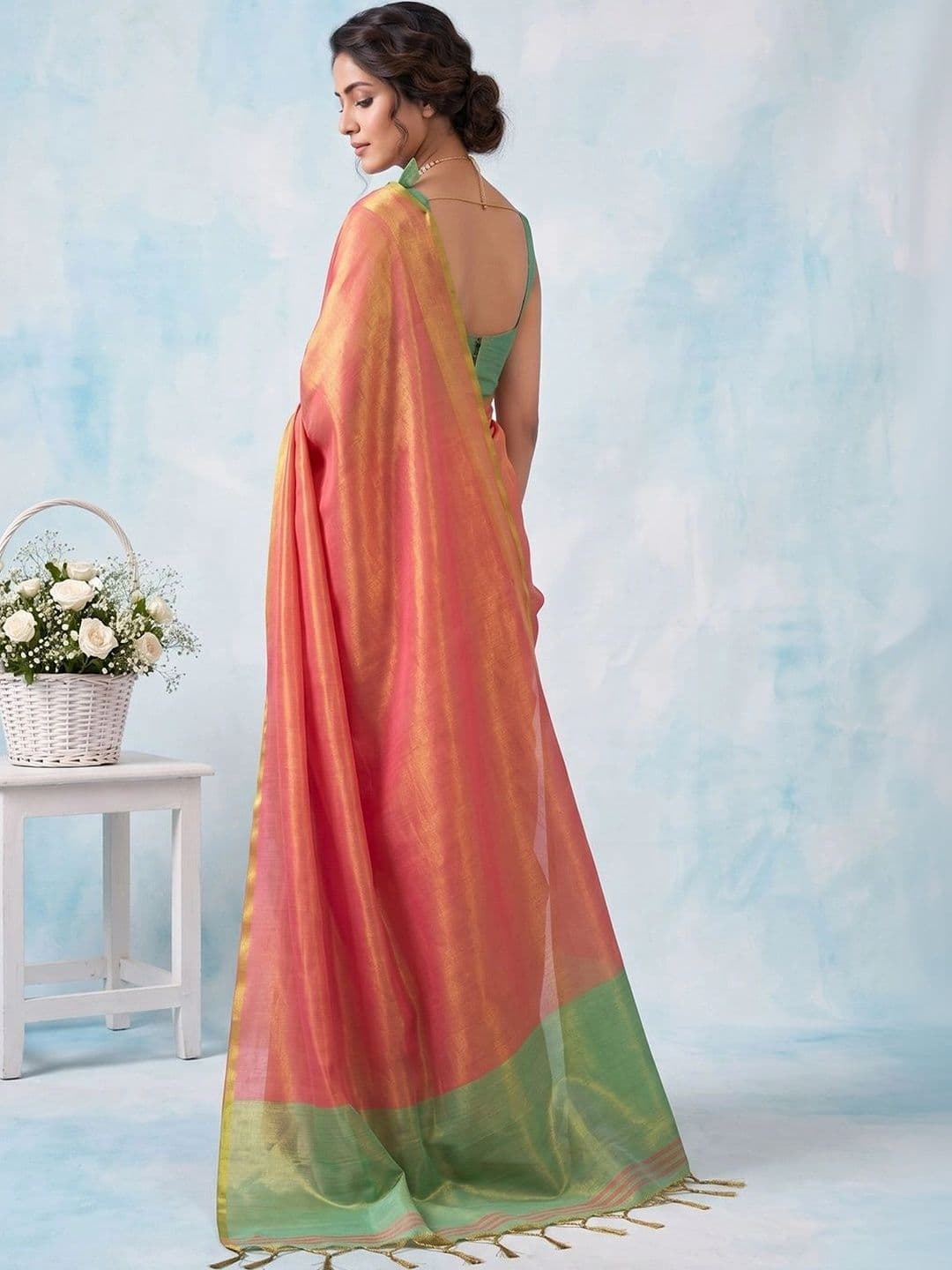 Mitera Woven Design Tissue Saree thumbnail 3