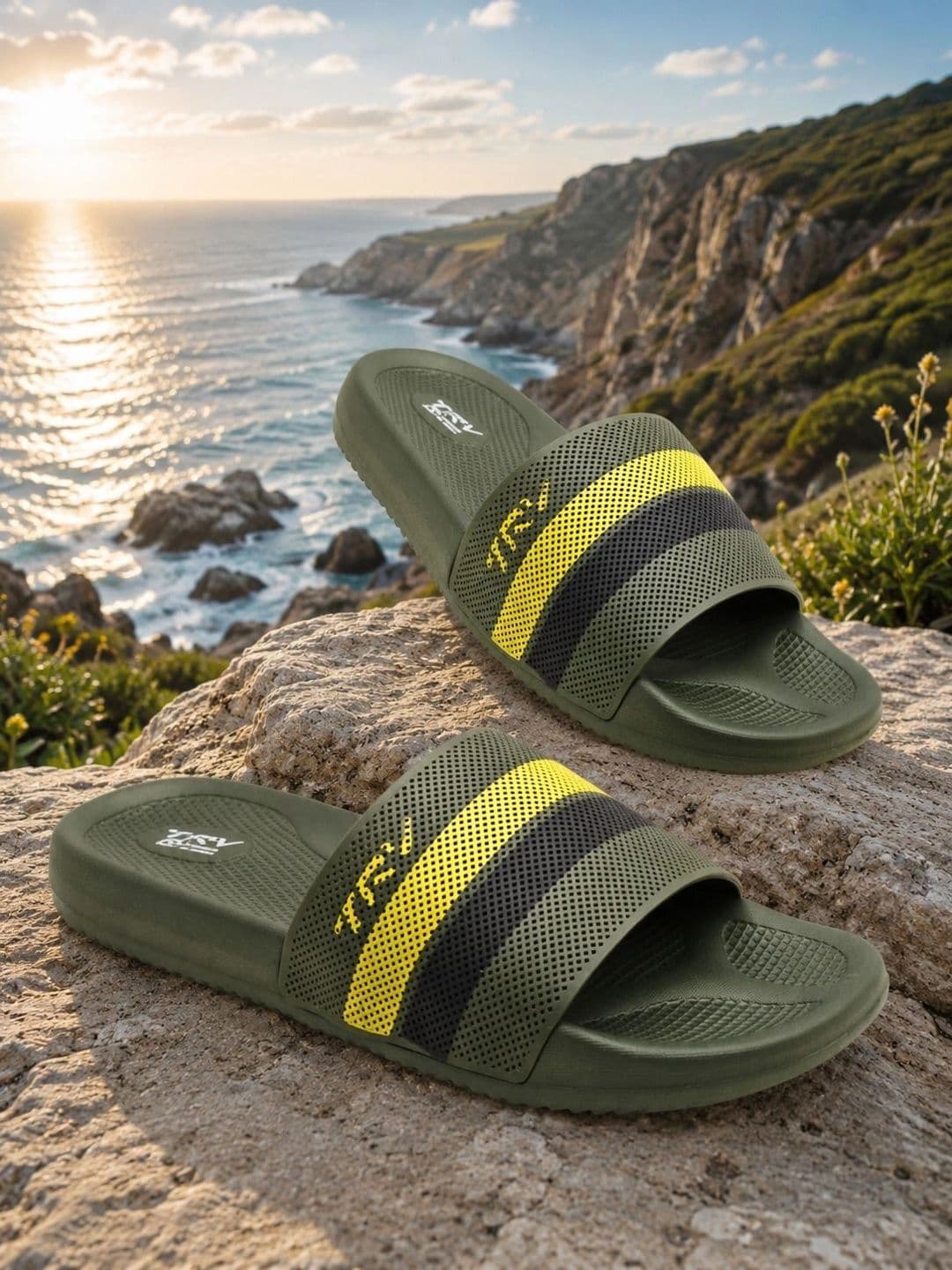 TRV Men Striped Flip Flop Sliders thumbnail 3