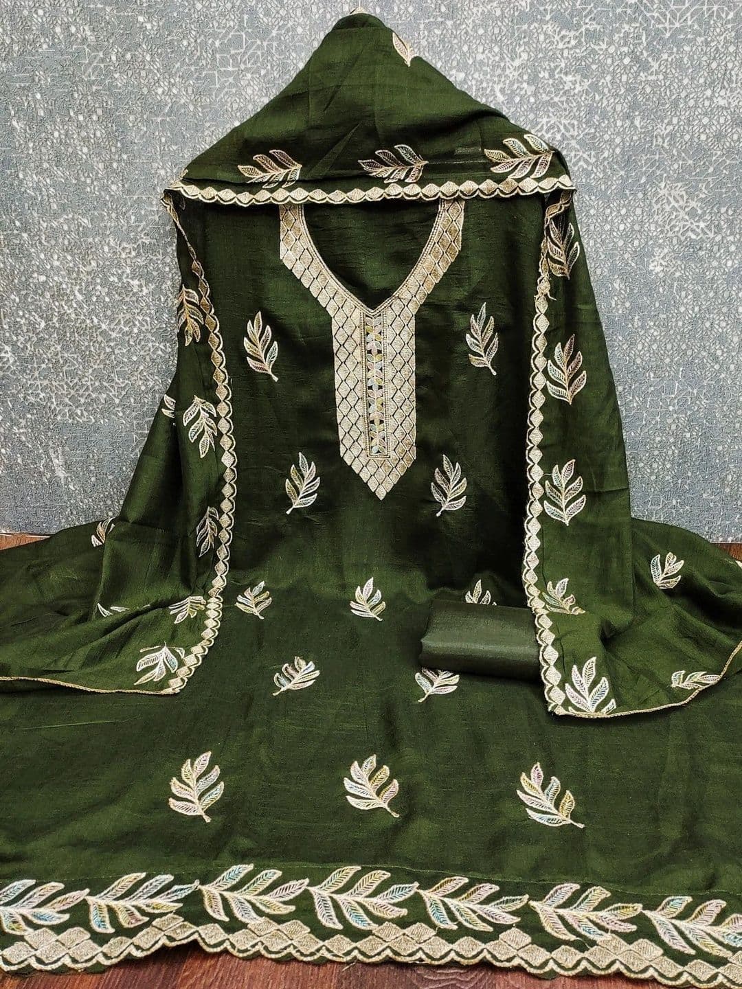 TAVAS Embroidered Pure Cotton Unstitched Dress Material thumbnail 2