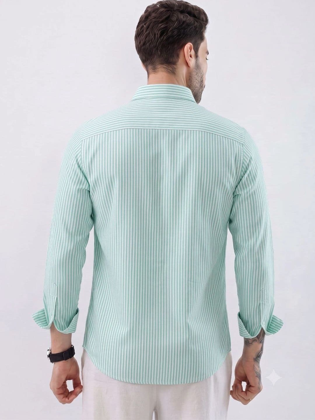 HENSHIKA Men Standard Striped Casual Shirt thumbnail 6
