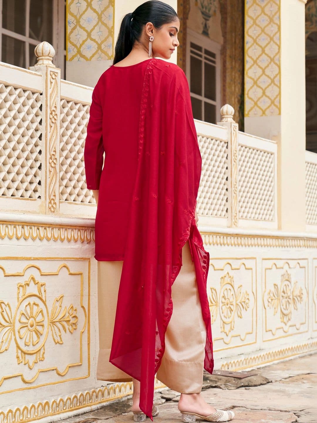 Tikhi Imli Embroidered Silk Blend Farshi Salwar Kurta Set Women thumbnail 6