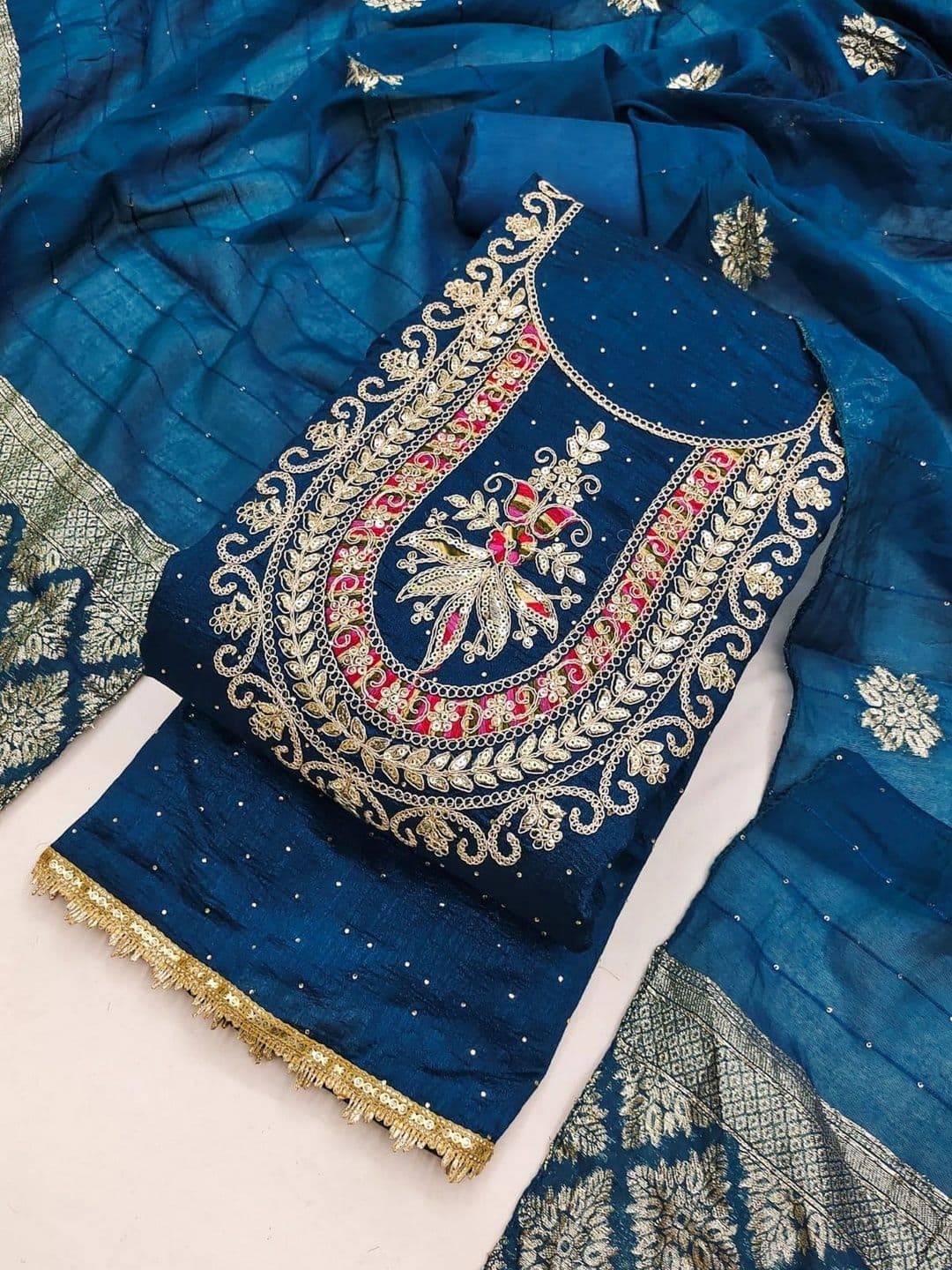 TAVAS Embroidered Unstitched Dress Material thumbnail 5