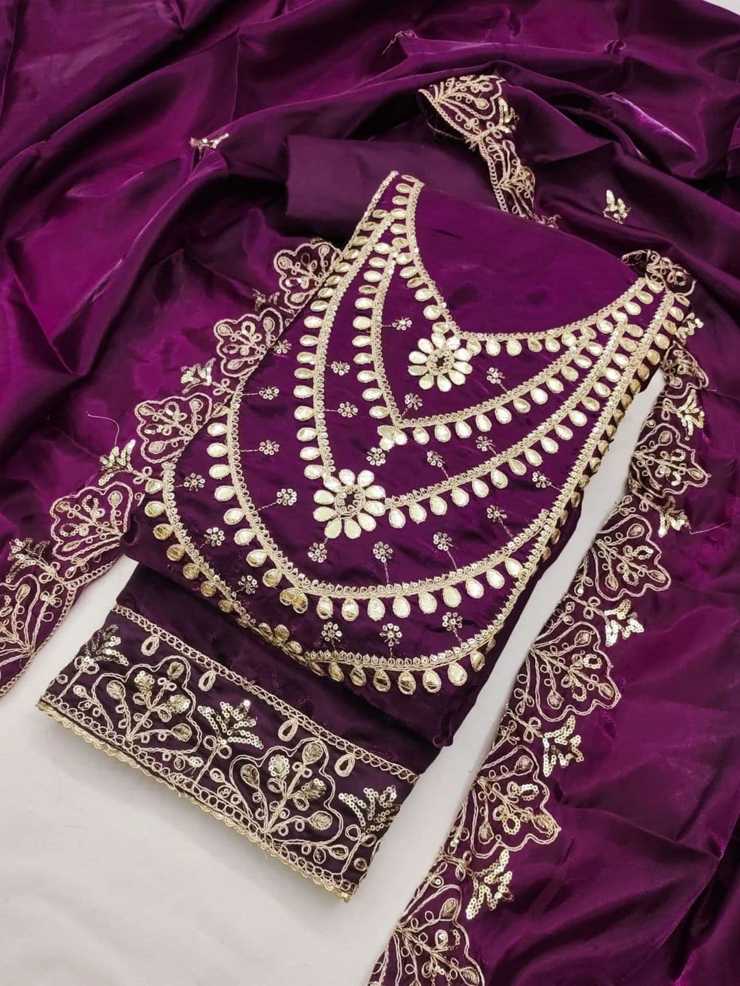 TAVAS Embroidered Pure Silk Unstitched Dress Material thumbnail 4