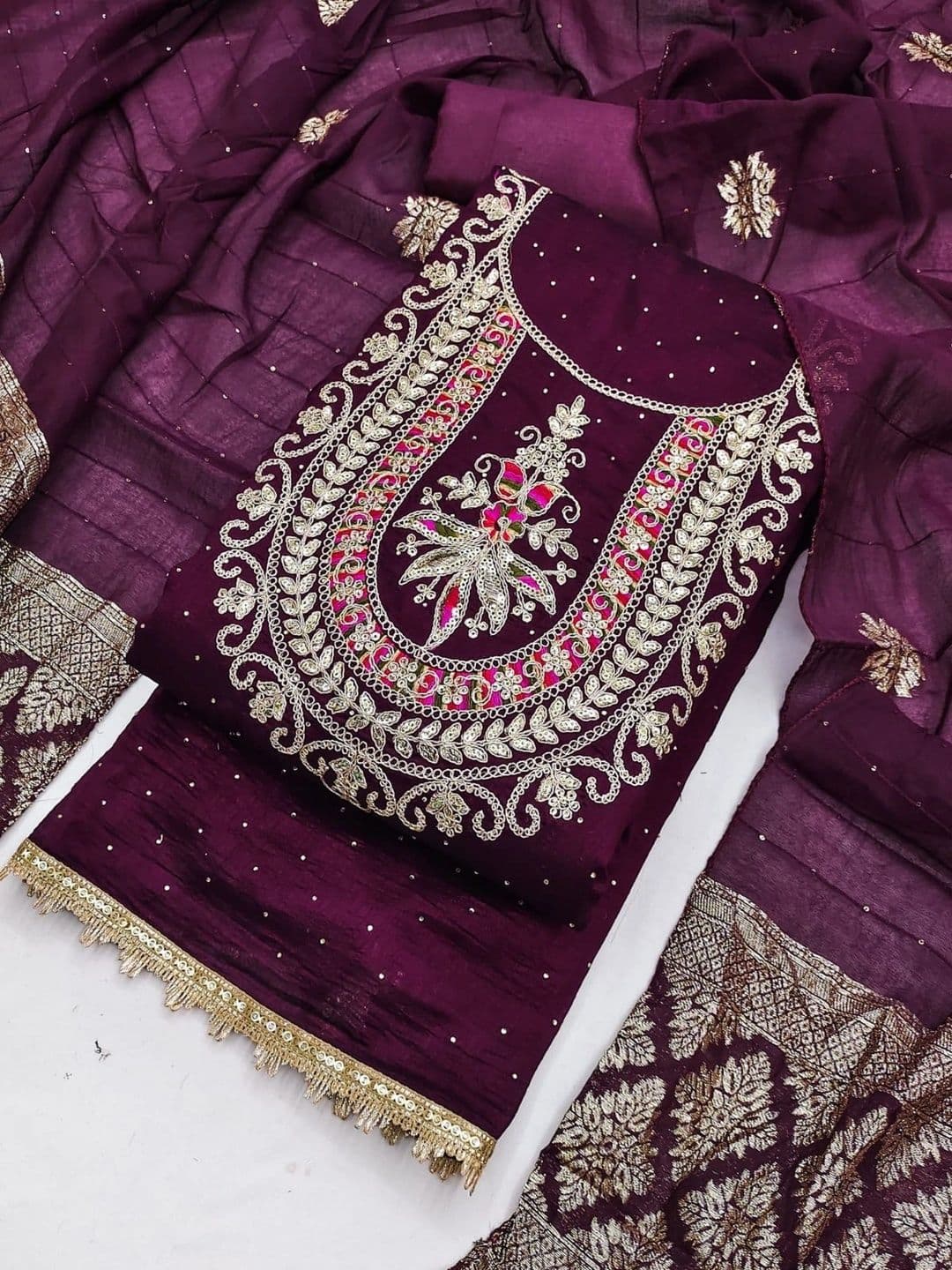 TAVAS Embroidered Unstitched Dress Material thumbnail 2