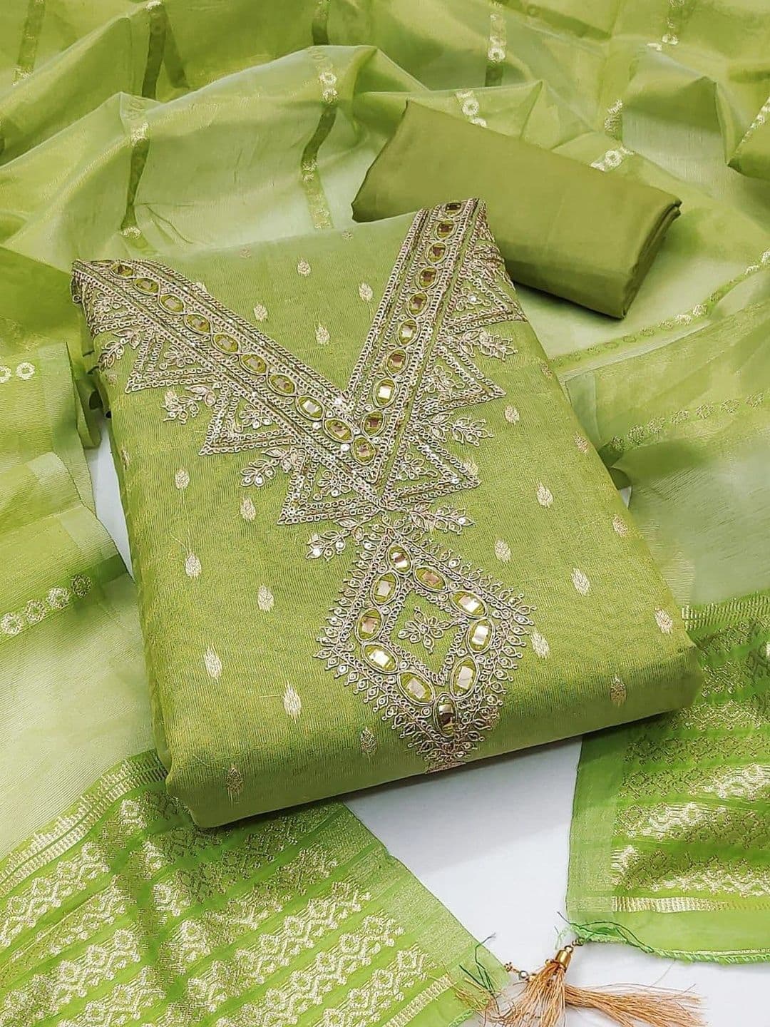 TAVAS Embroidered Unstitched Dress Material thumbnail 4