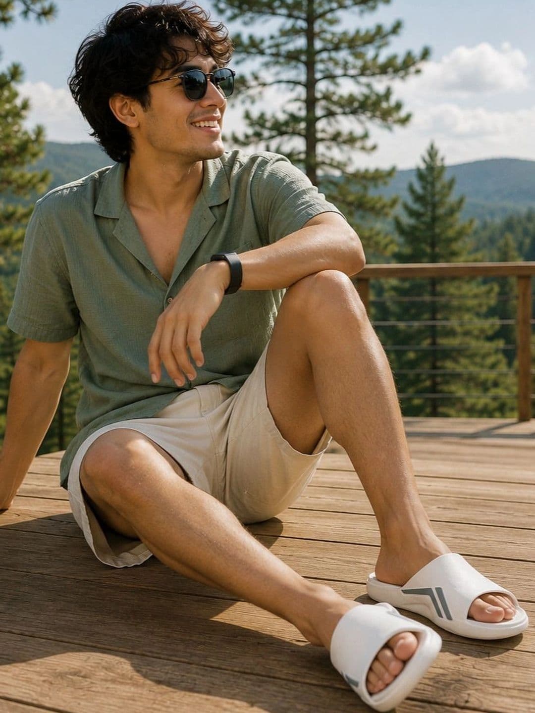 TRV Men Printed Sliders - view 1