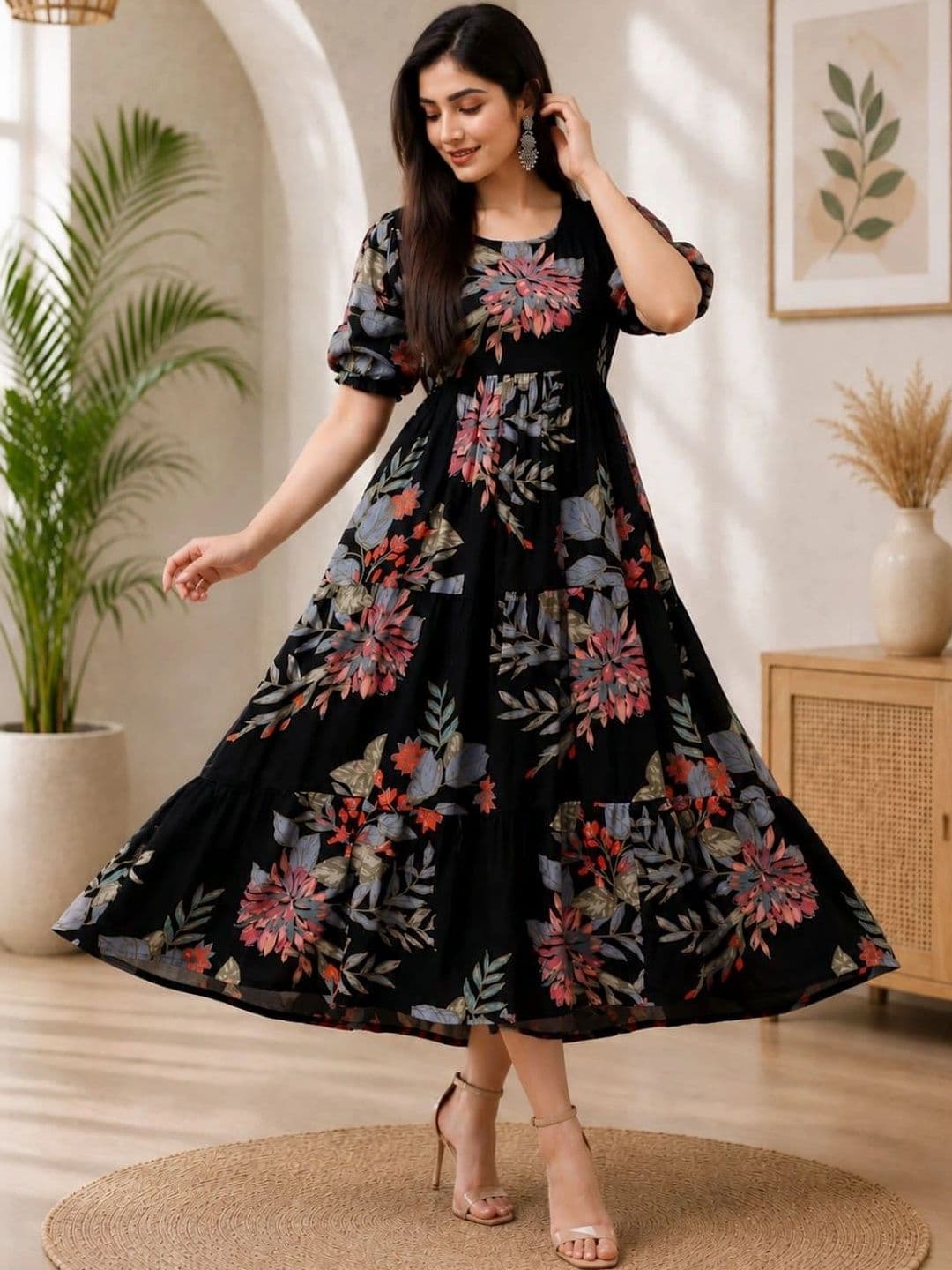 Pranati Enterprise Women Floral Printed Floral Anarkali Kurta thumbnail 5