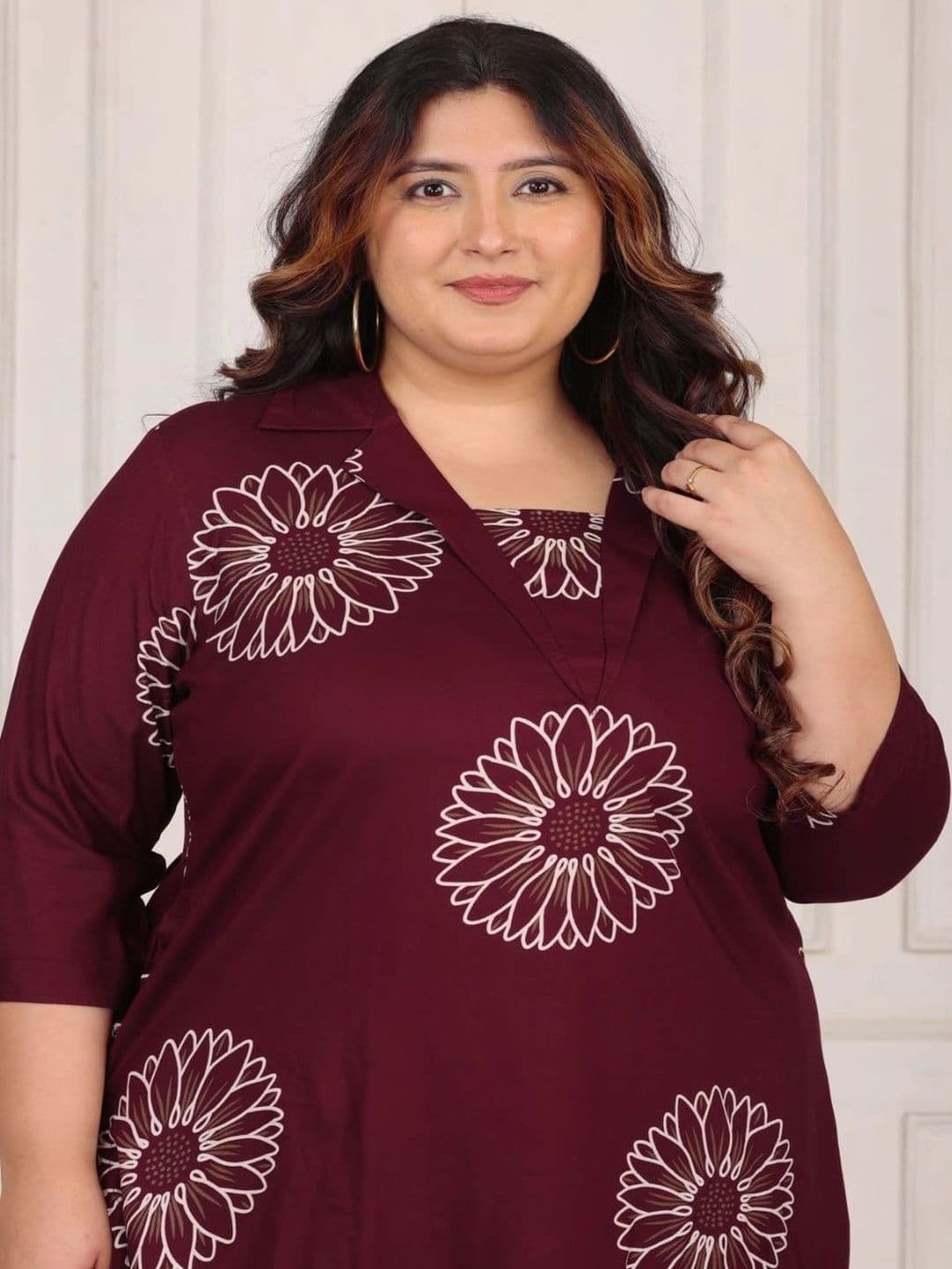 Sandhya's Plus Women Floral Printed Regular Kurti with Harem Pants thumbnail 5