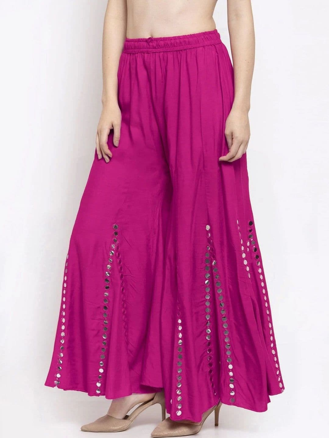 Meyara Women Embellished Knitted Ethnic Palazzos - view 1