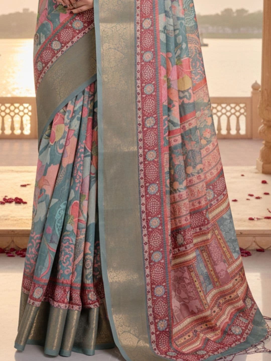 Mitera Paisley Silk Blend Designer Saree thumbnail 4