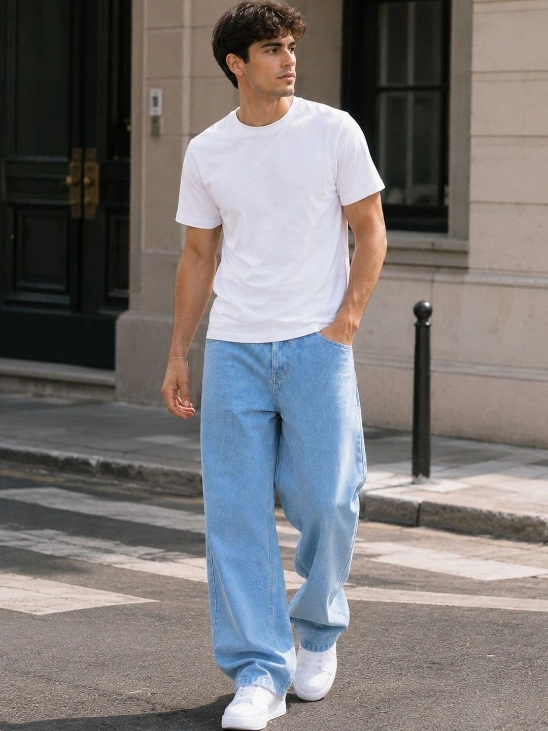 DENIM HAWK Men Classic Straight Fit Mid-Rise Stretchable Jeans - view 1