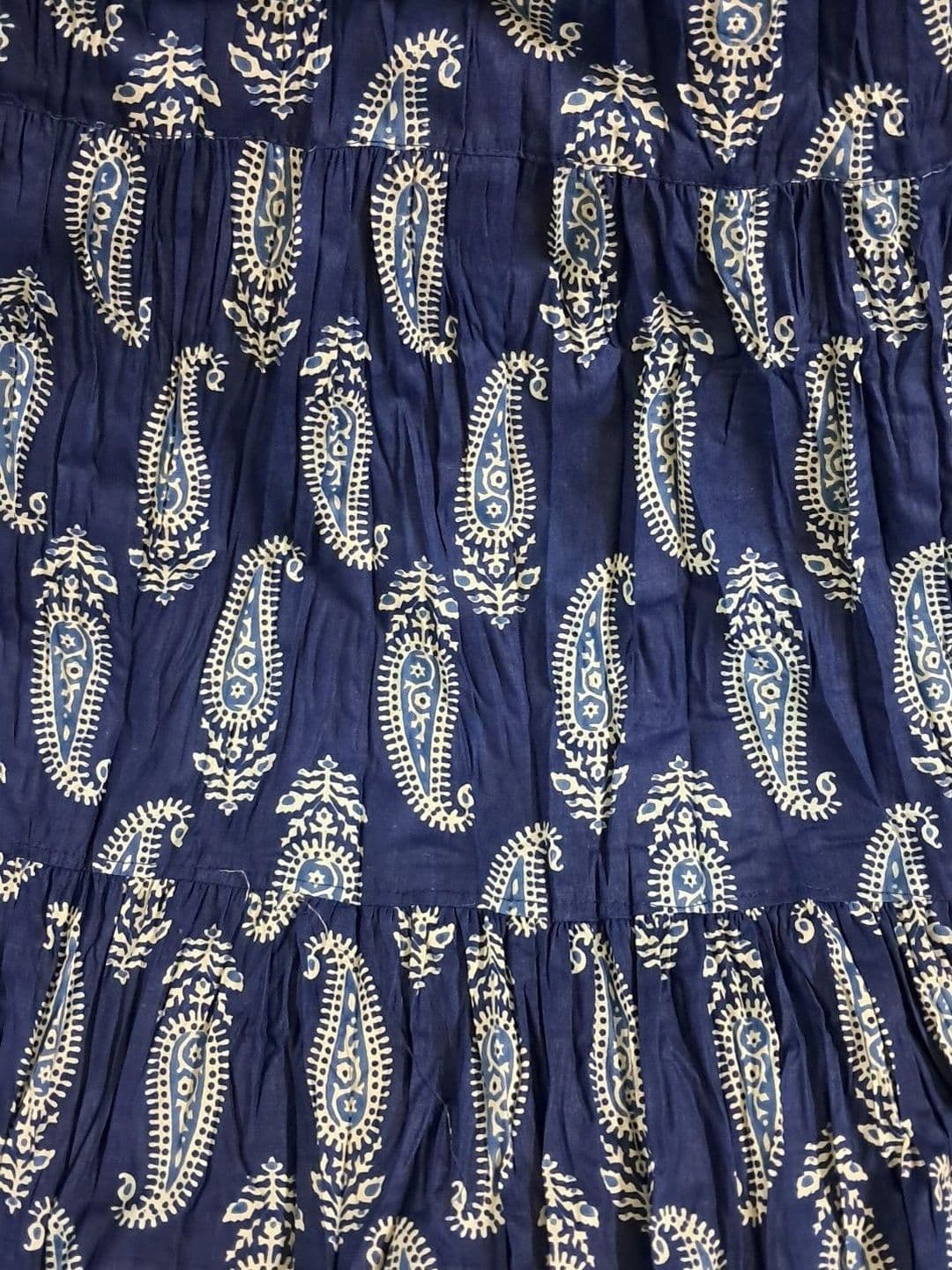 Pallakriti Fabrics Women Pure Cotton Blend Cotton Cambric Paisley Bohemian Maxi Flared Skirt thumbnail 3