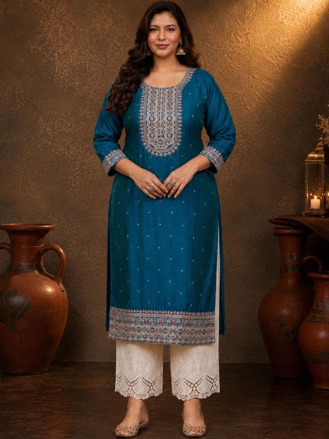 FULL BLOOM Women Embroidered Thread Work Kurta thumbnail 7