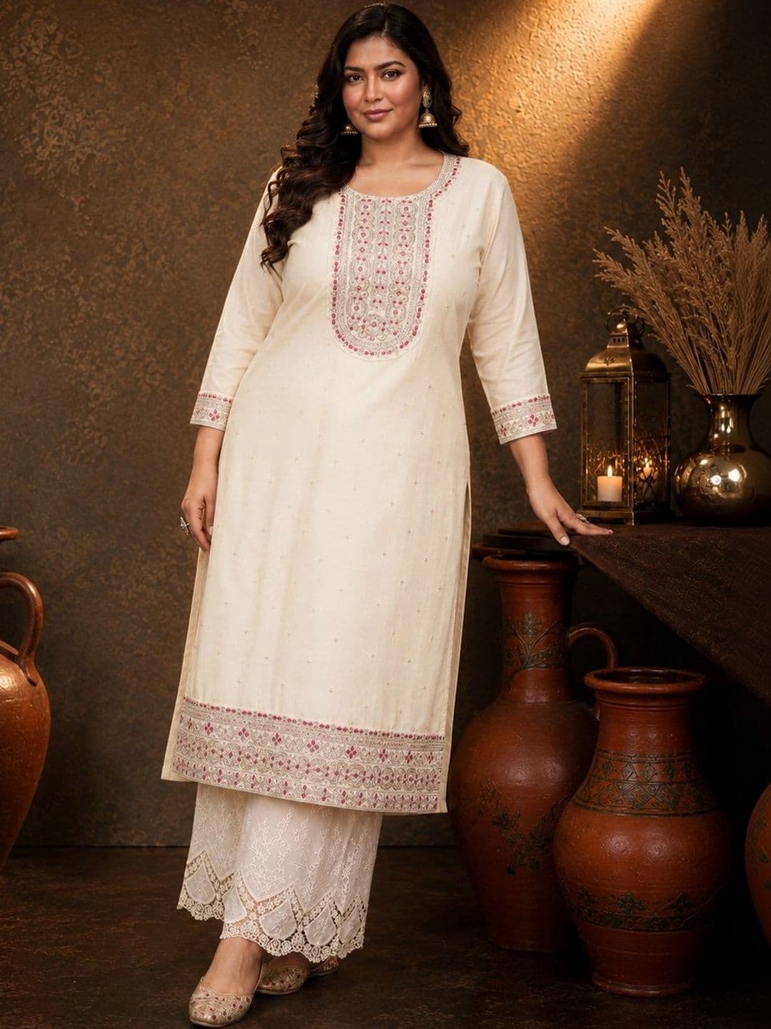 FULL BLOOM Women Embroidered Thread Work Kurta thumbnail 4